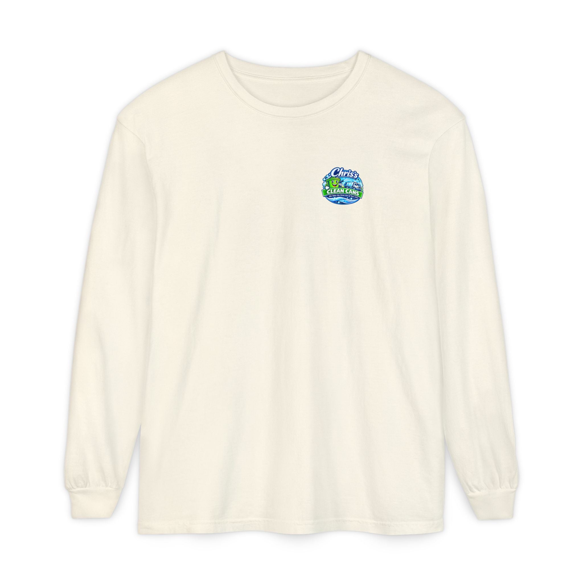 Chris's Clean Cans Long Sleeve Crew Neck T-Shirt