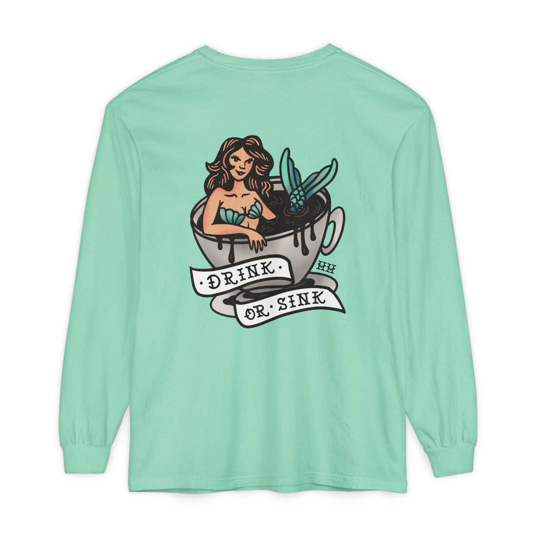 Harpoon Hanna's 'Drink or Sink' Long Sleeve Crew Neck T-Shirt