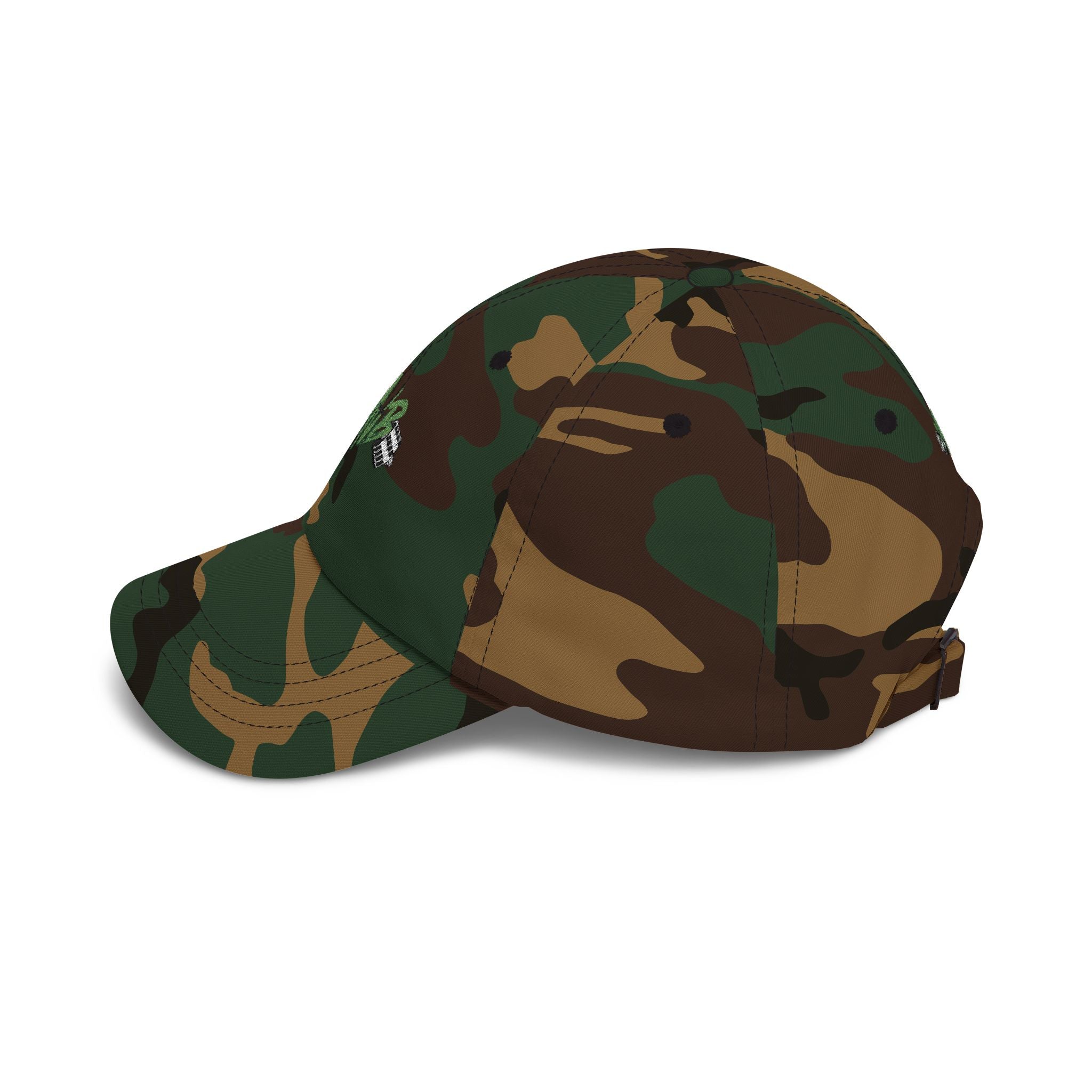 Dad Cap — Green Lightning Bolt Logo Embroidered Hat