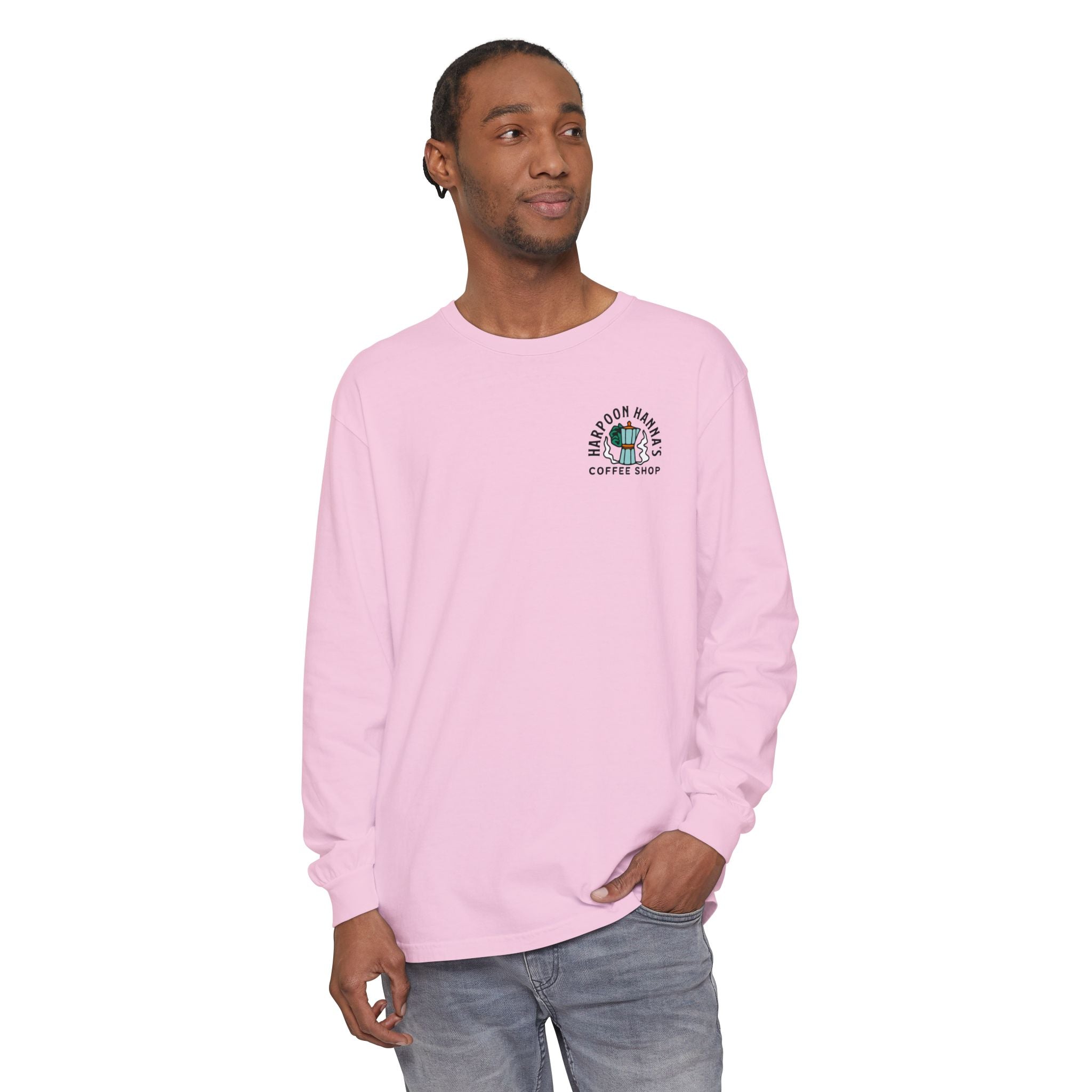 Harpoon Hanna's Retro Moka Pot Crew Neck Long Sleeve T-Shirt