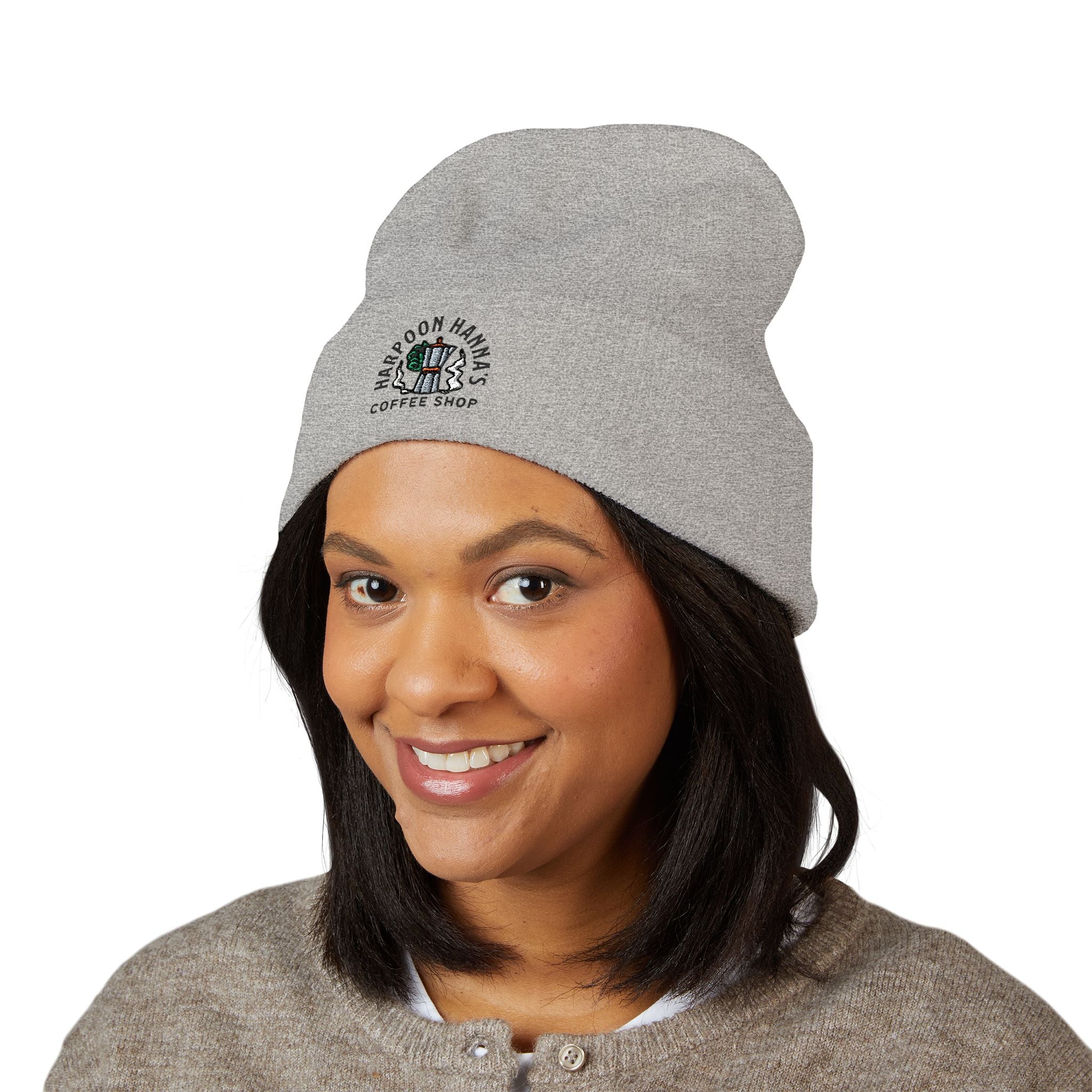 Harpoon Hannah's Retro Moka Pot Cuffed Beanie