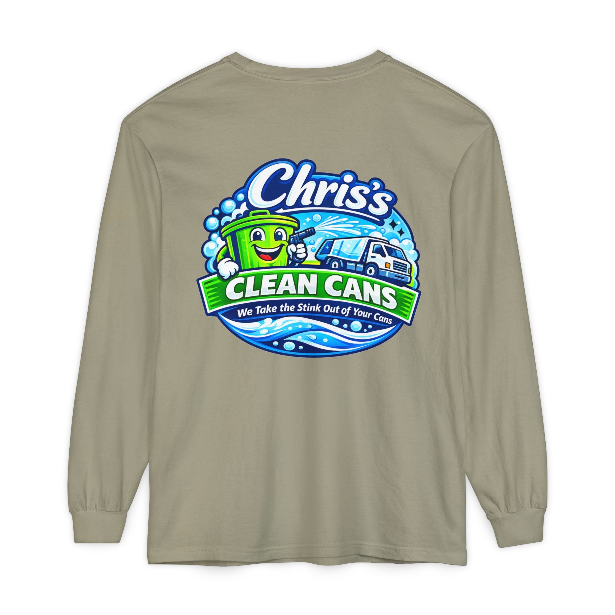 Chris's Clean Cans Long Sleeve Crew Neck T-Shirt