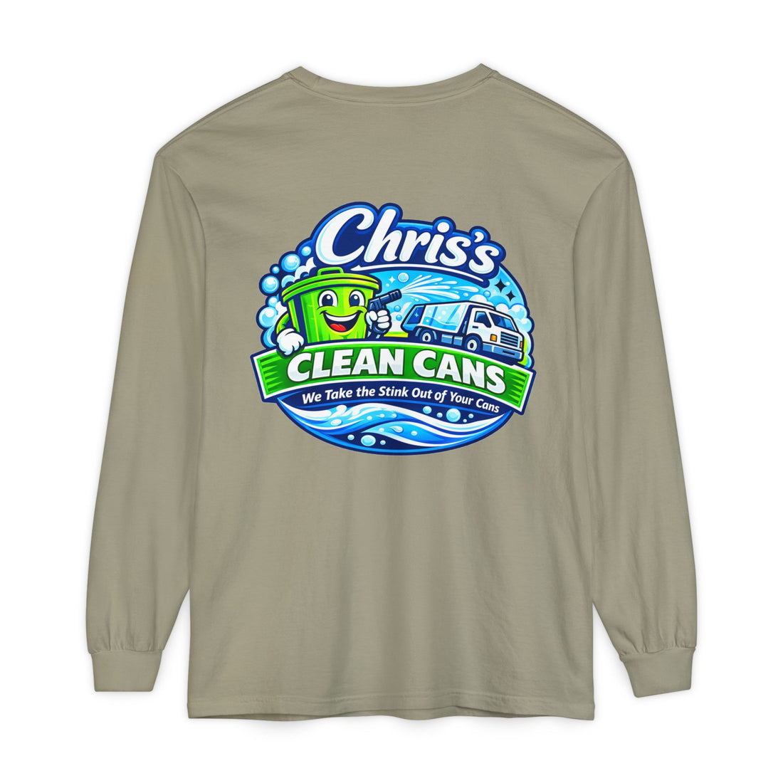 Chris's Clean Cans Long Sleeve Crew Neck T-Shirt