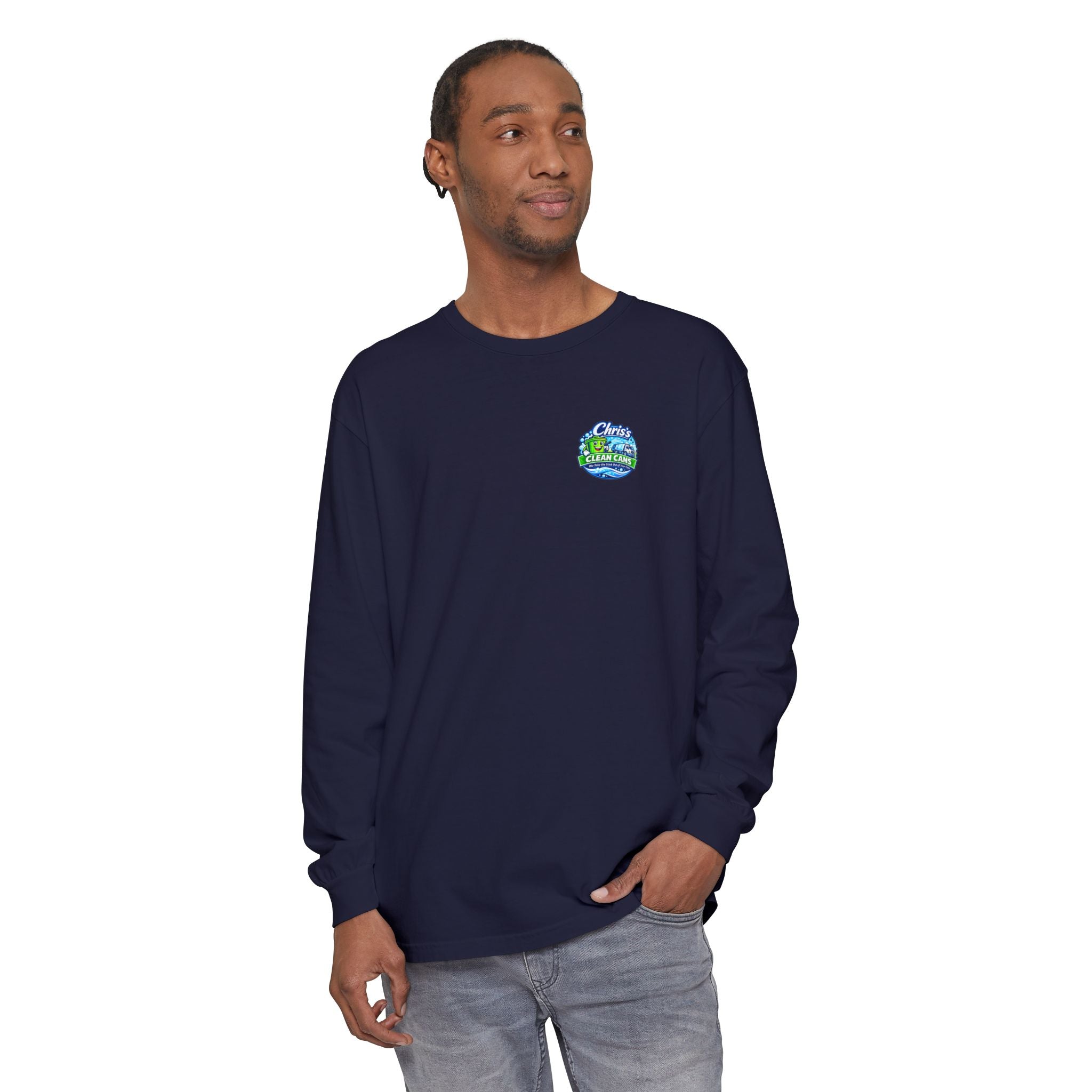 Chris's Clean Cans Long Sleeve Crew Neck T-Shirt