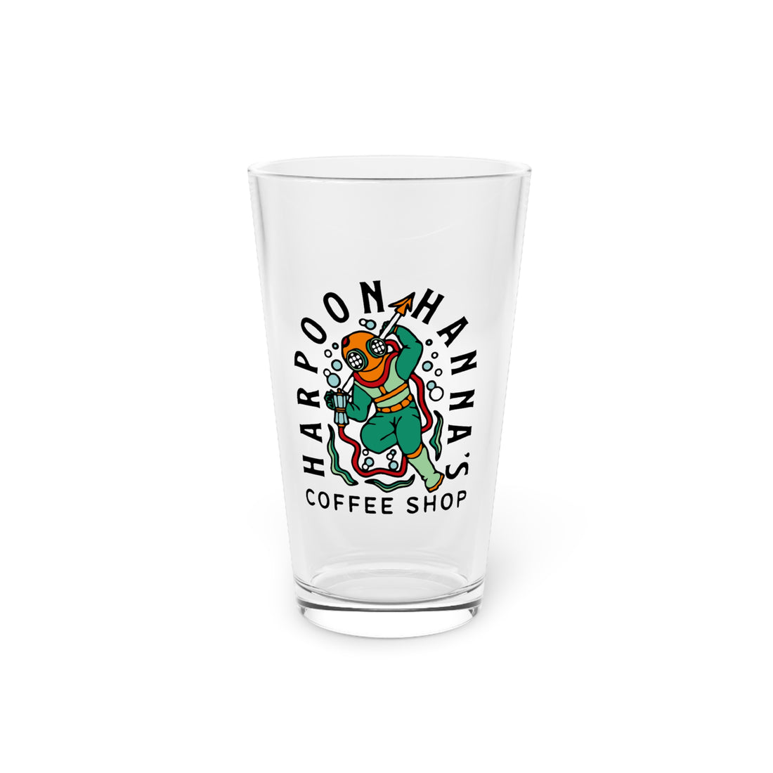 Harpoon Hannah’s Colorful Diver 16oz Pint Glass
