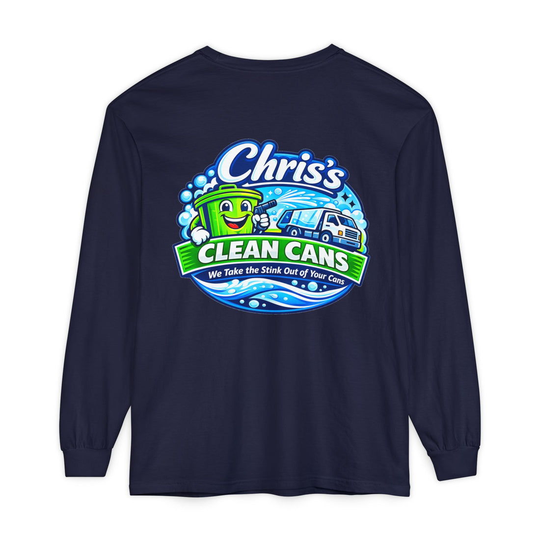 Chris's Clean Cans Long Sleeve Crew Neck T-Shirt