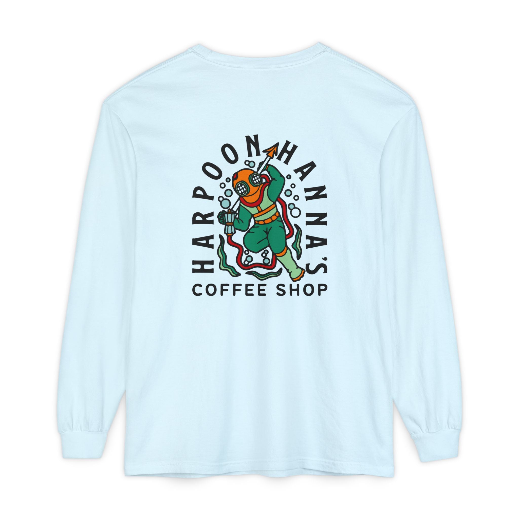 Harpoon Hanna's Colorful Diver Long Sleeve Crew Neck T-Shirt