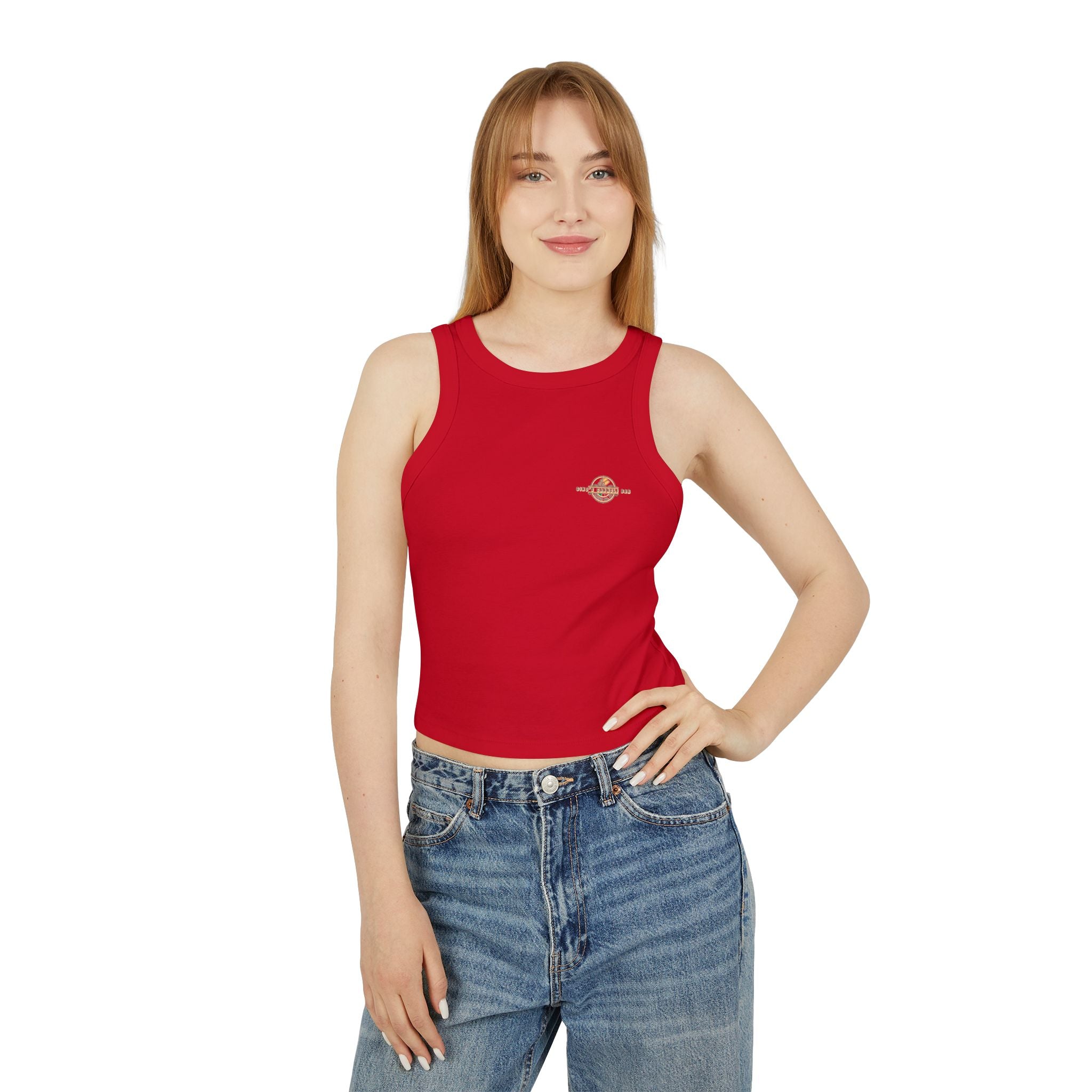 Gino's Cannoli Bar Ribbed Racer Tank Top