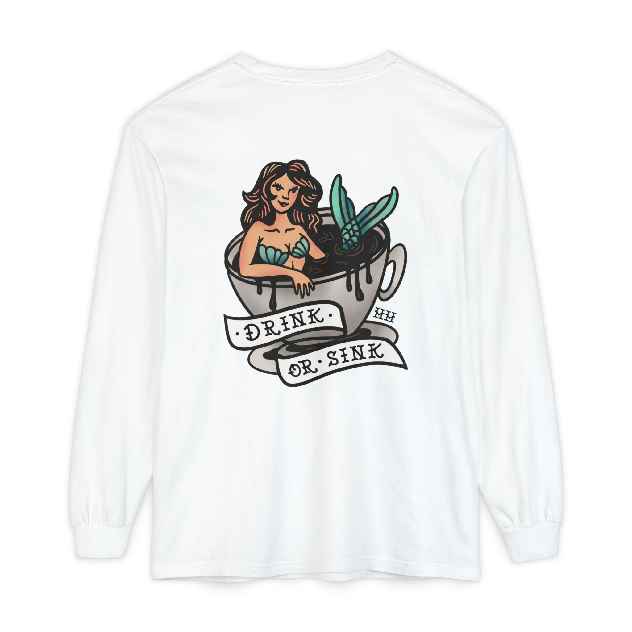 Harpoon Hanna's 'Drink or Sink' Long Sleeve Crew Neck T-Shirt