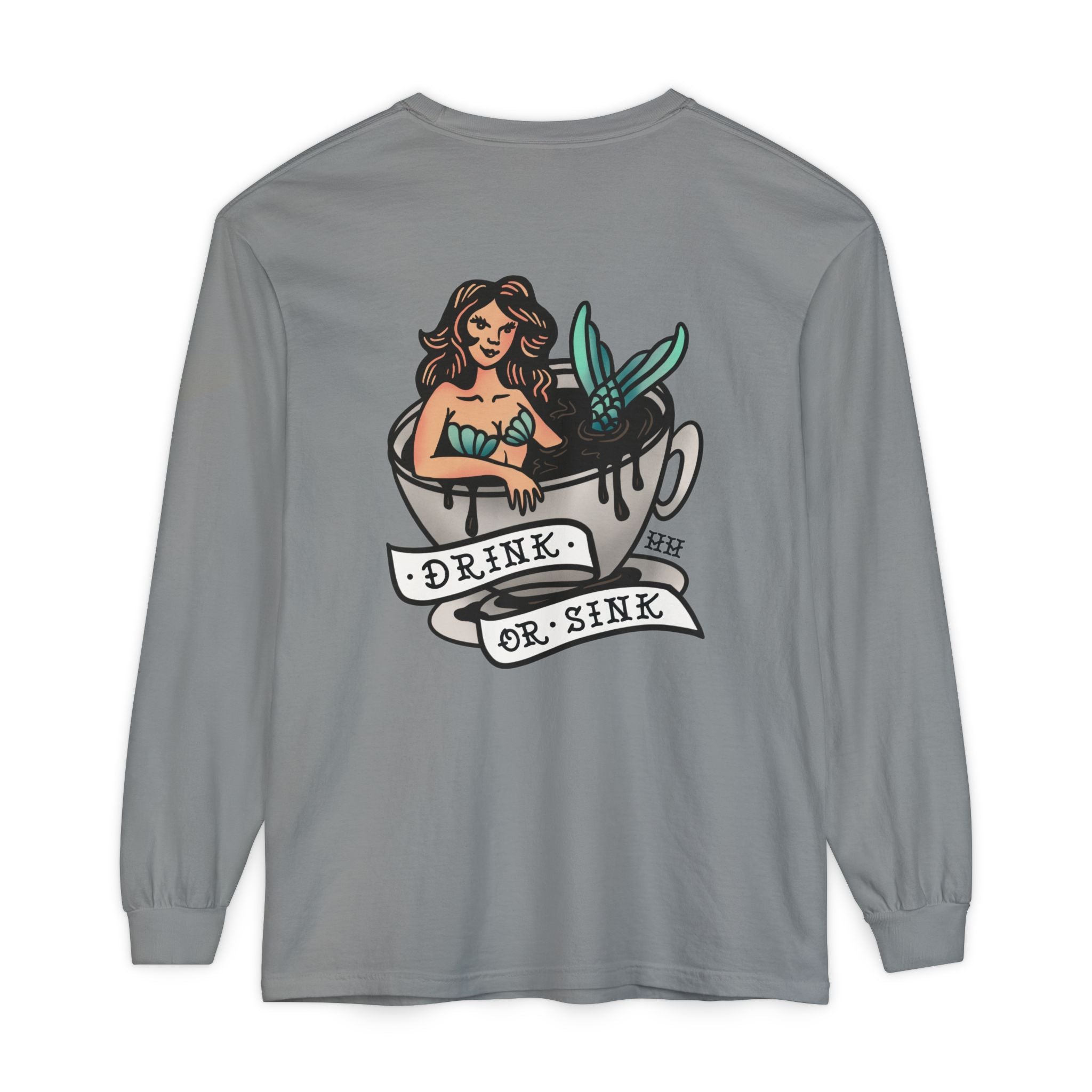 Harpoon Hanna's 'Drink or Sink' Long Sleeve Crew Neck T-Shirt