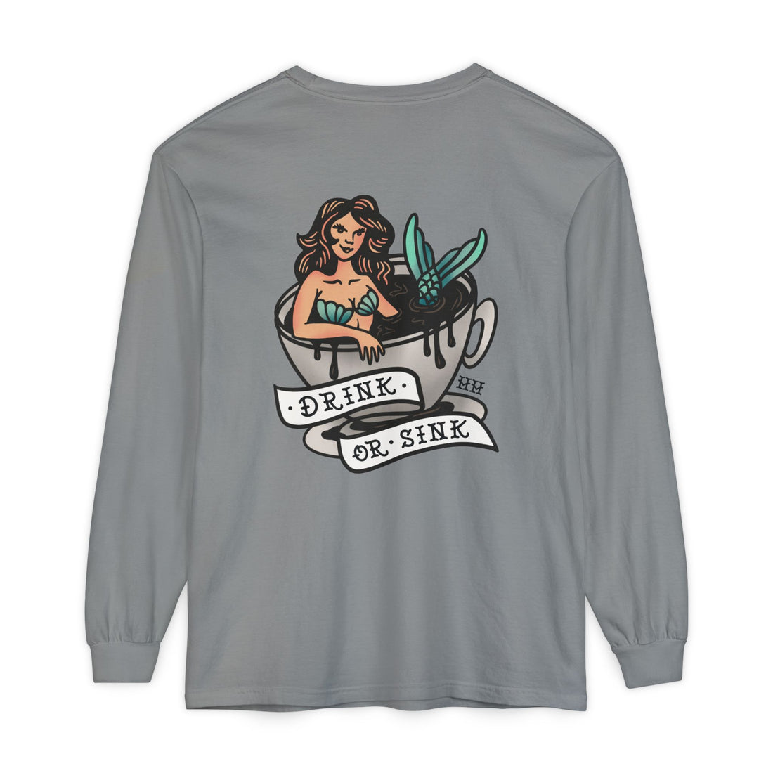 Harpoon Hanna's 'Drink or Sink' Long Sleeve Crew Neck T-Shirt