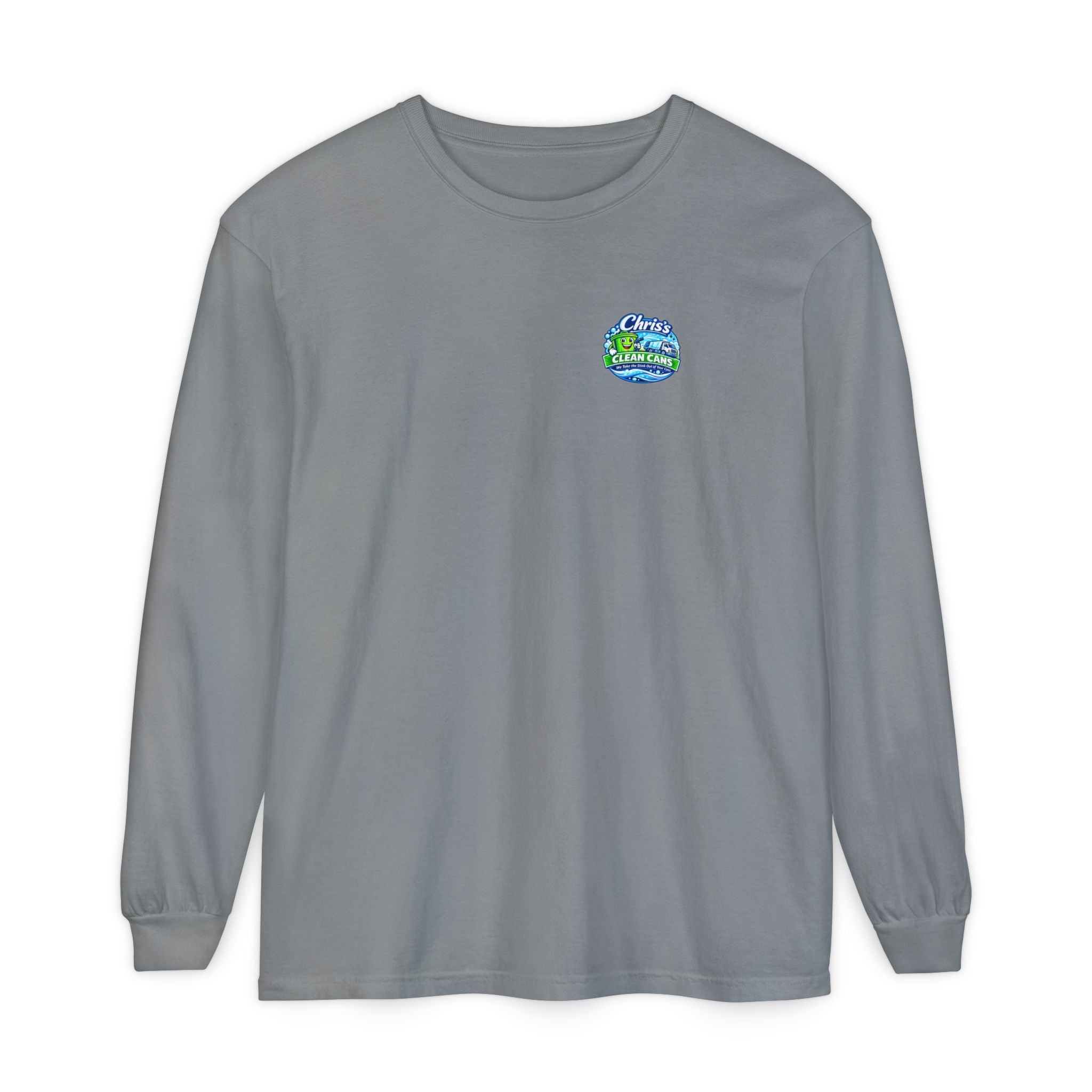 Chris's Clean Cans Long Sleeve Crew Neck T-Shirt
