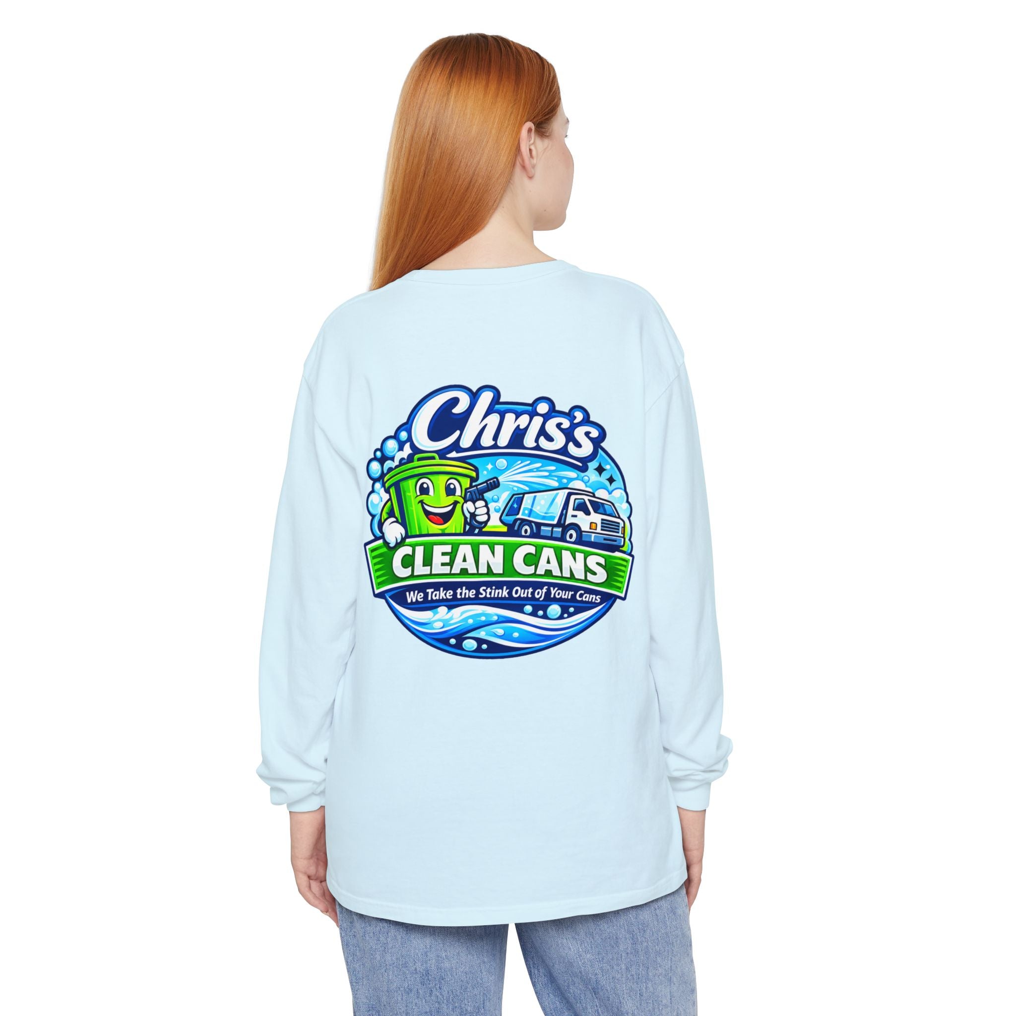 Chris's Clean Cans Long Sleeve Crew Neck T-Shirt