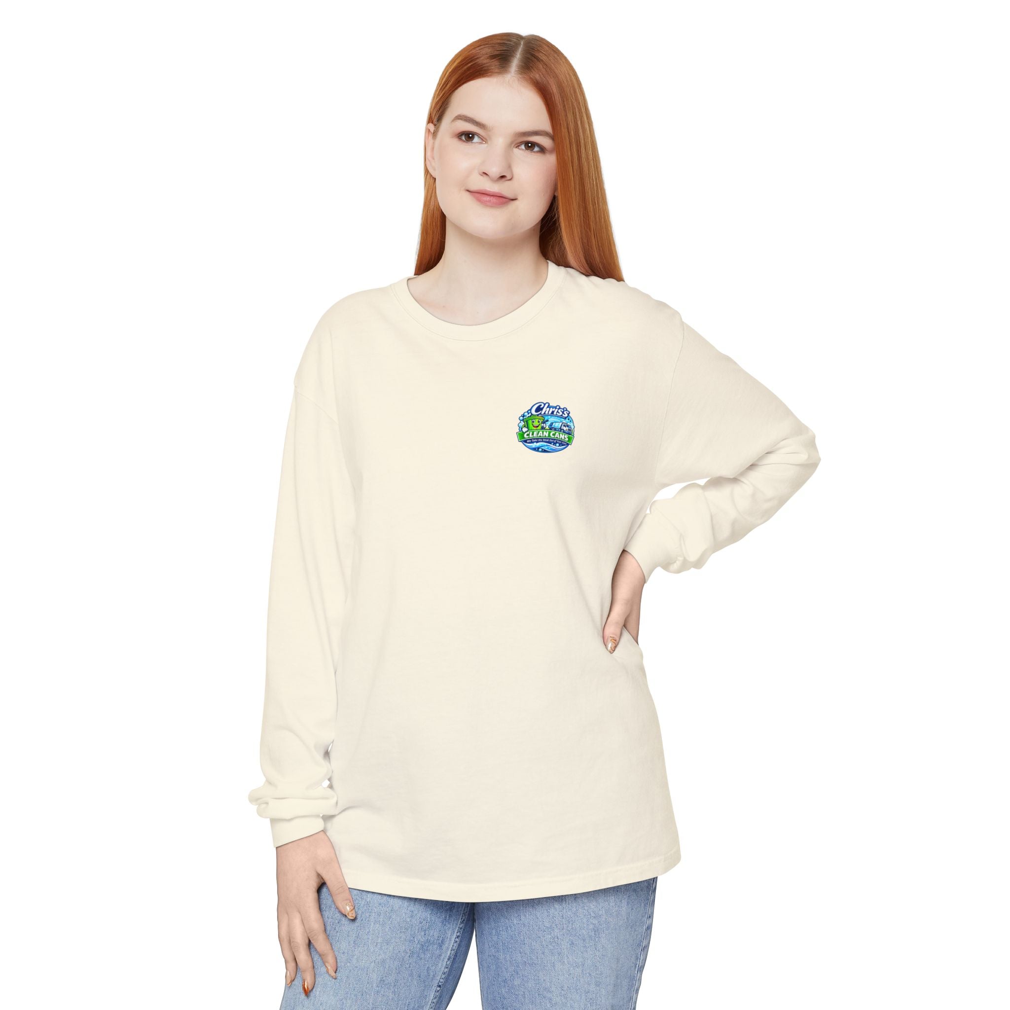 Chris's Clean Cans Long Sleeve Crew Neck T-Shirt