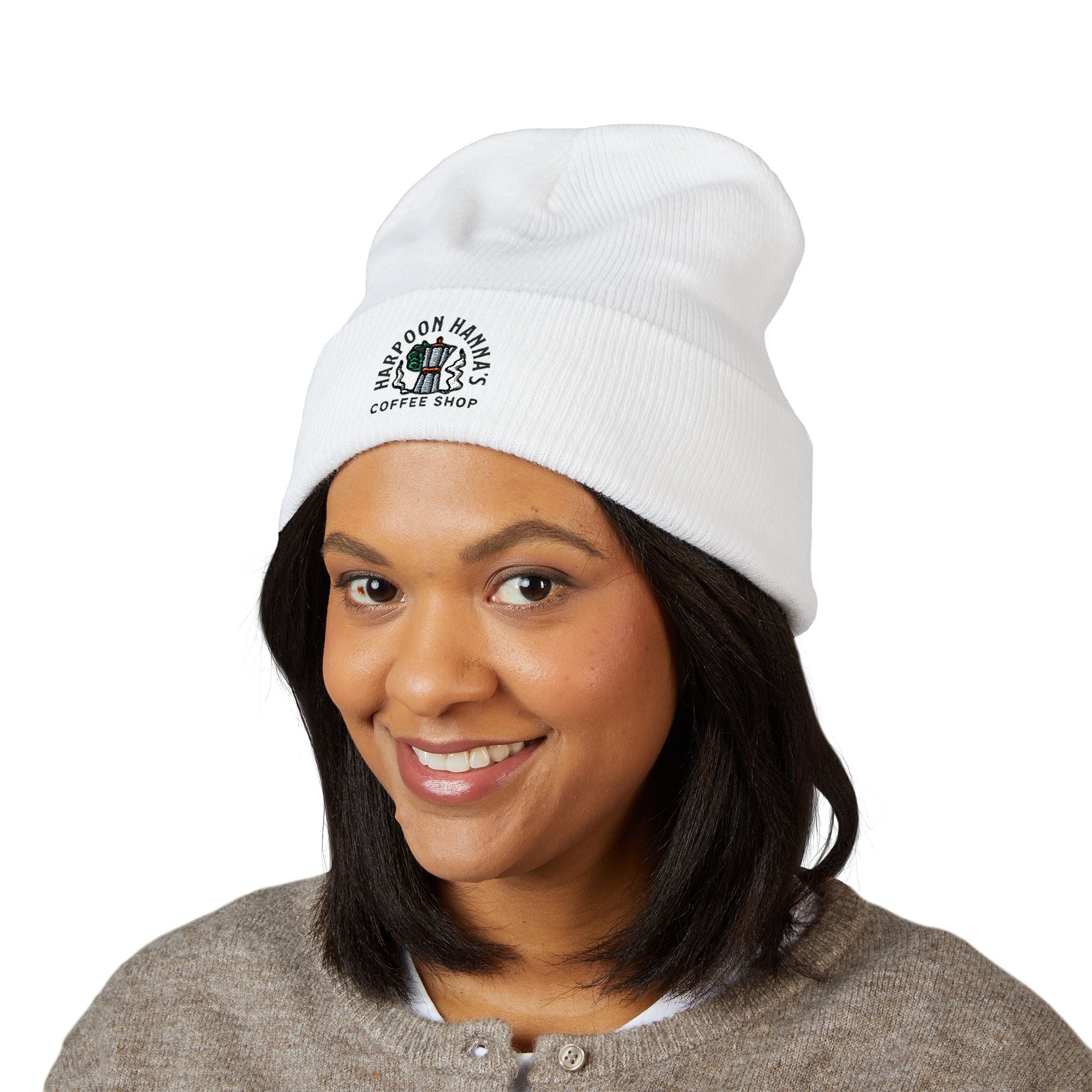 Harpoon Hannah's Retro Moka Pot Cuffed Beanie