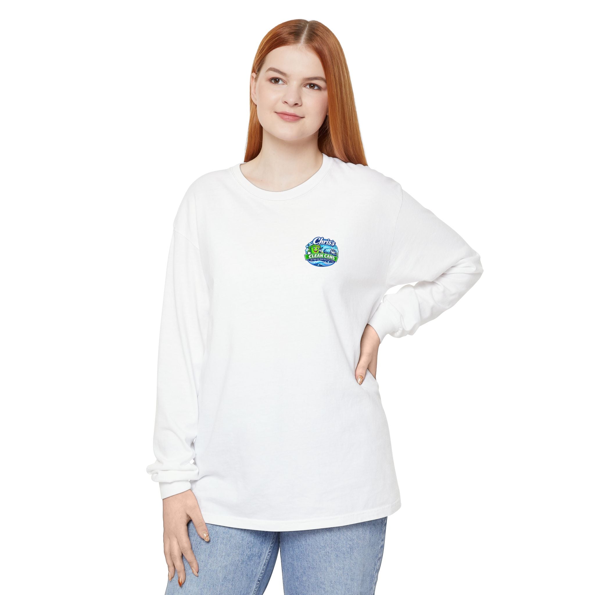 Chris's Clean Cans Long Sleeve Crew Neck T-Shirt
