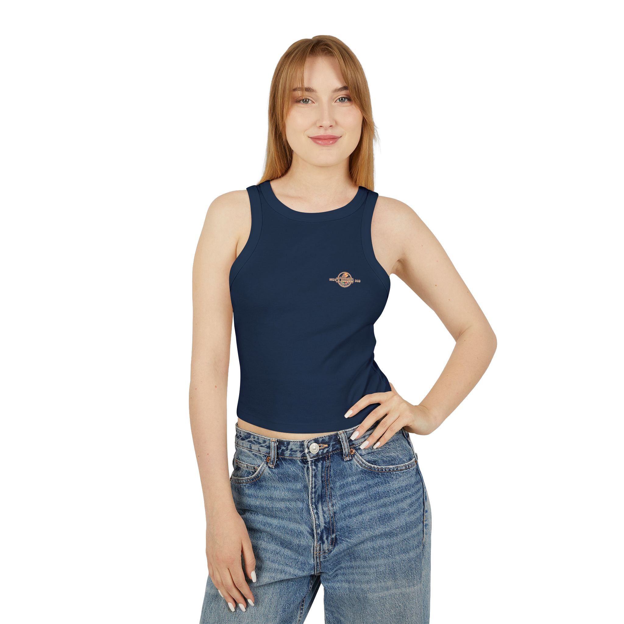 Gino's Cannoli Bar Ribbed Racer Tank Top