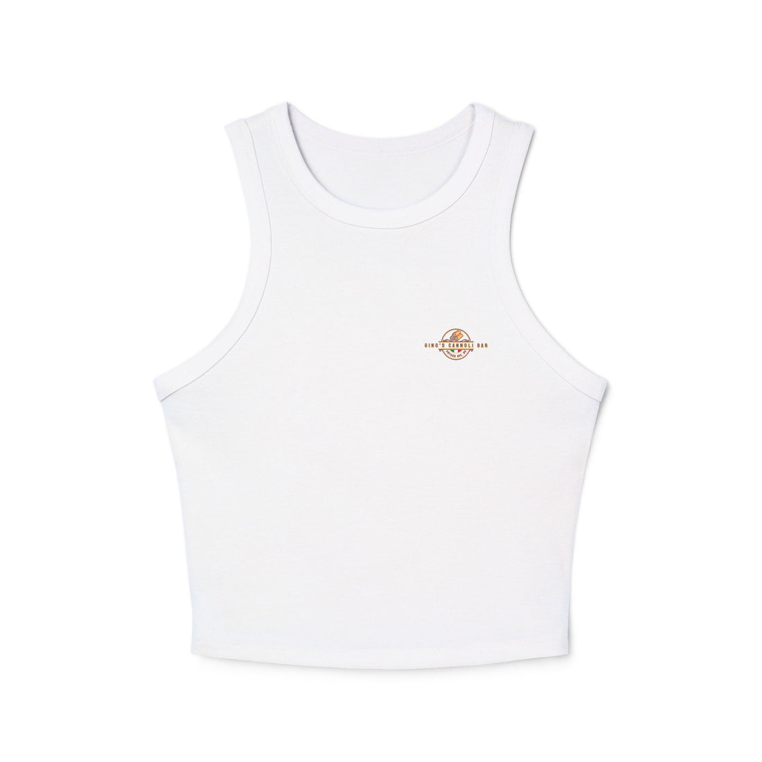 Gino's Cannoli Bar Ribbed Racer Tank Top
