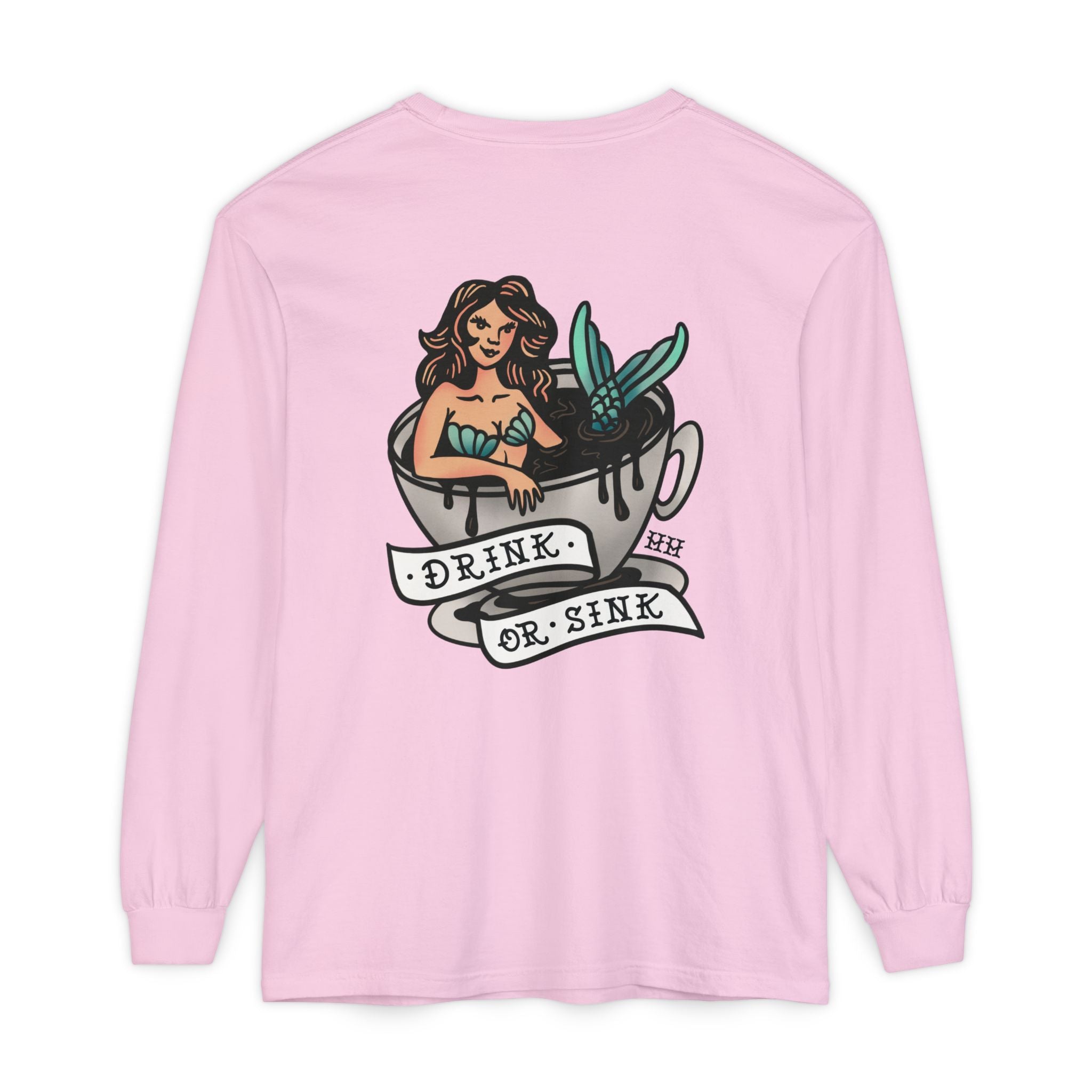 Harpoon Hanna's 'Drink or Sink' Long Sleeve Crew Neck T-Shirt