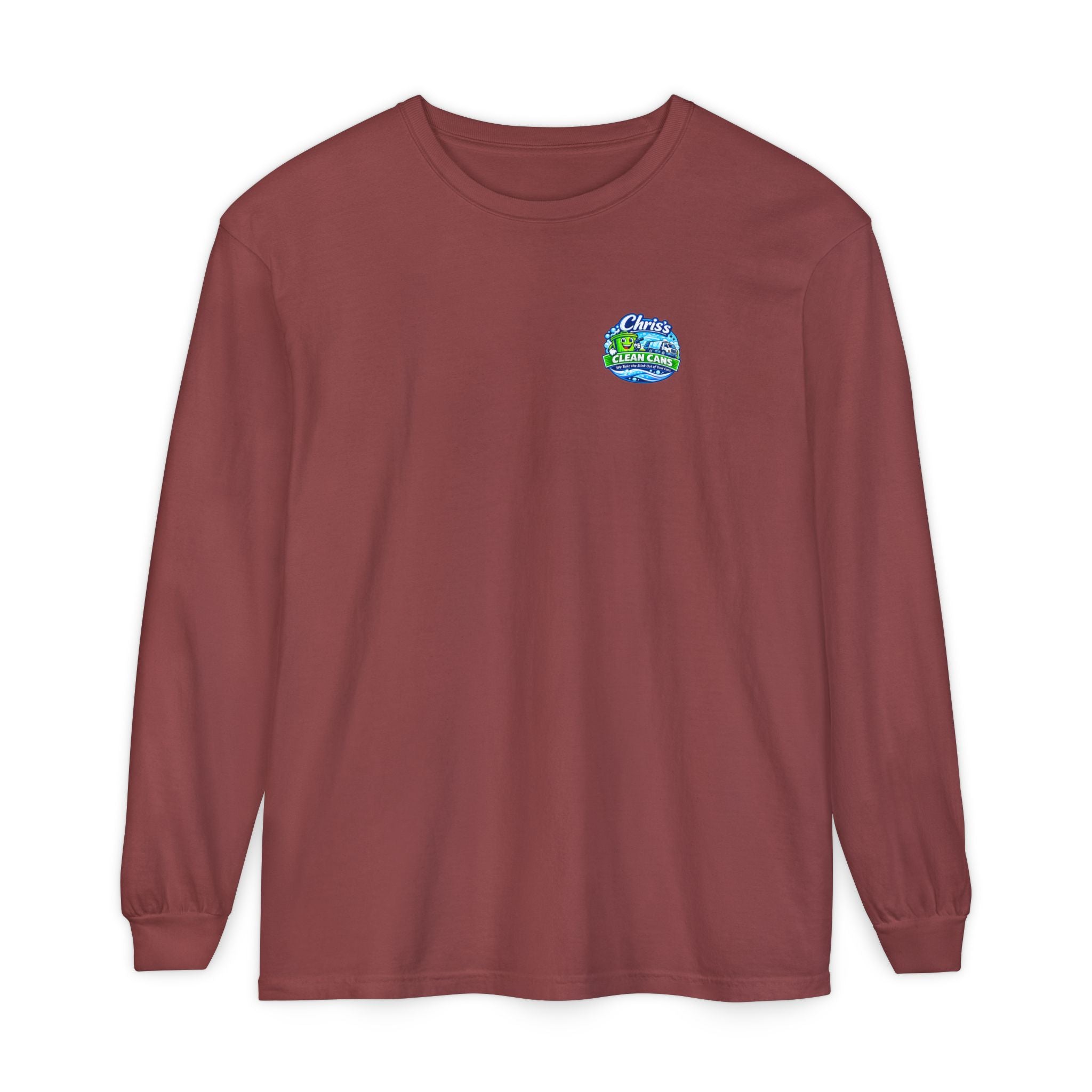 Chris's Clean Cans Long Sleeve Crew Neck T-Shirt