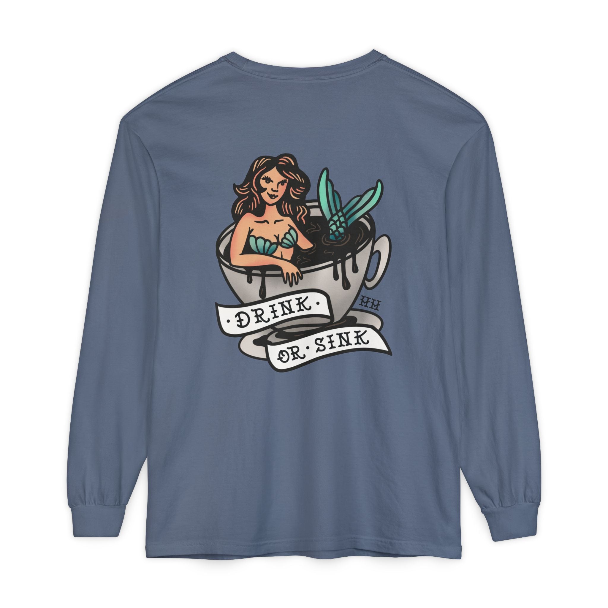 Harpoon Hanna's 'Drink or Sink' Long Sleeve Crew Neck T-Shirt