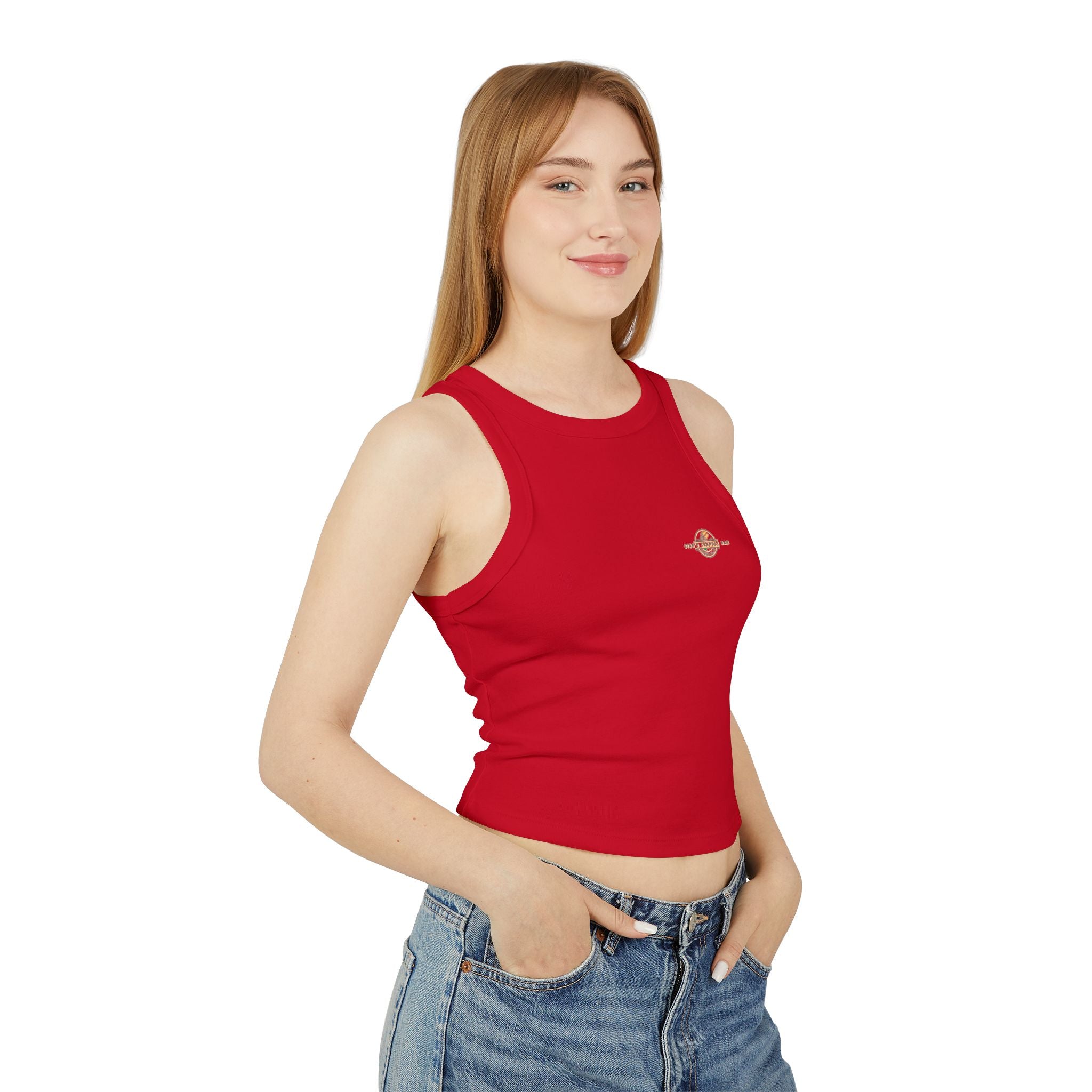 Gino's Cannoli Bar Ribbed Racer Tank Top