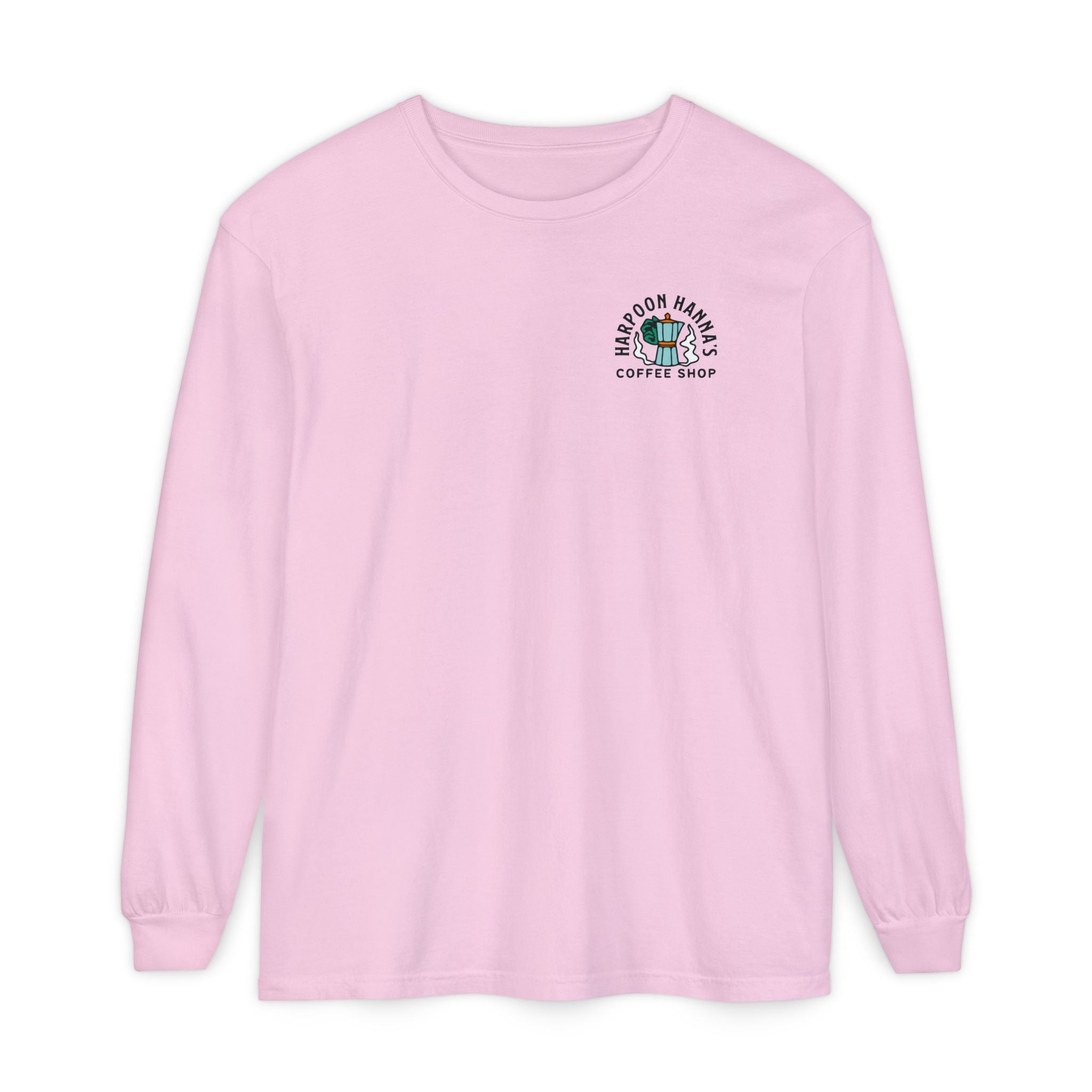 Harpoon Hanna's Retro Moka Pot Crew Neck Long Sleeve T-Shirt