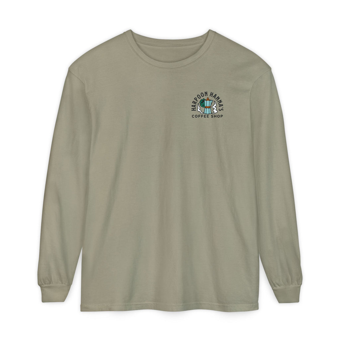 Harpoon Hanna's Retro Moka Pot Crew Neck Long Sleeve T-Shirt