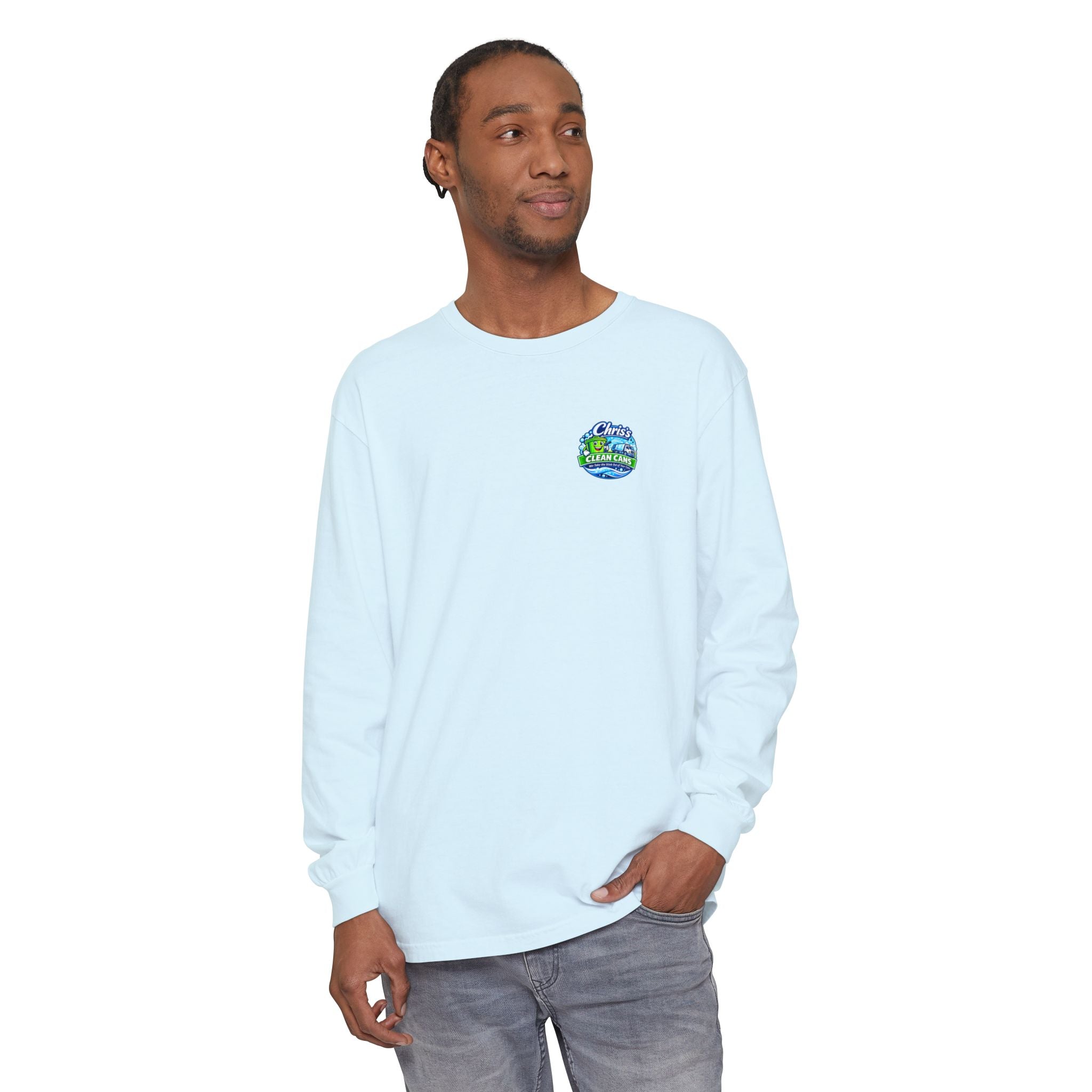 Chris's Clean Cans Long Sleeve Crew Neck T-Shirt