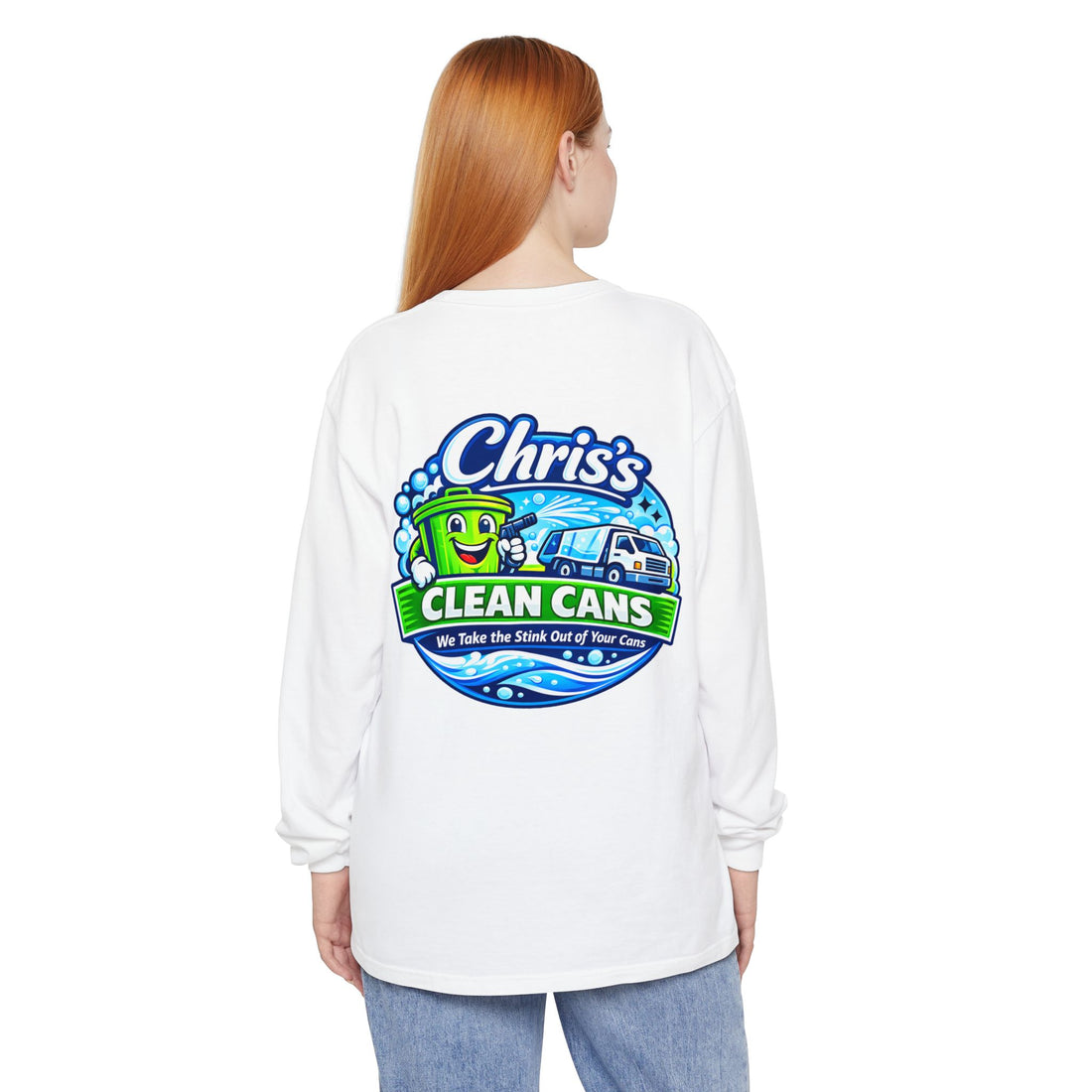 Chris's Clean Cans Long Sleeve Crew Neck T-Shirt