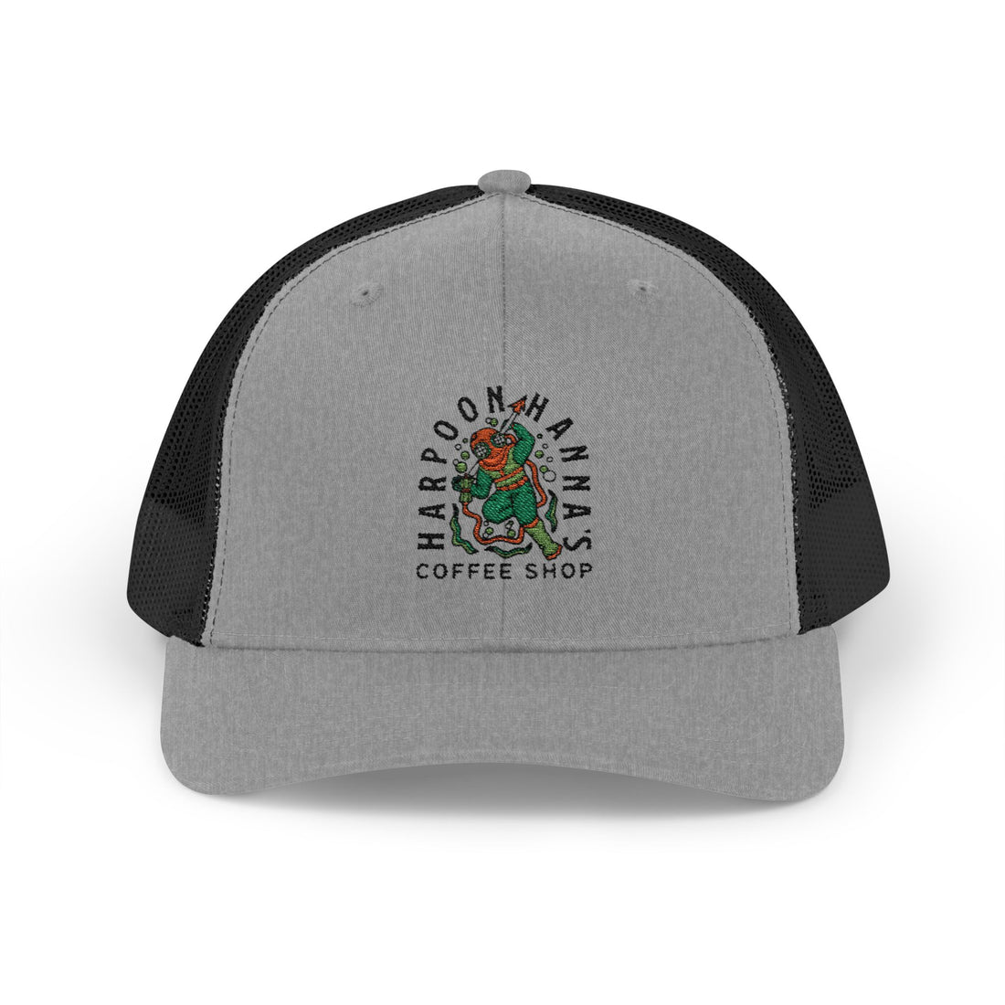Harpoon Hanna's Coffee Shop Trucker Hat — Retro Mermaid Logo Snapback