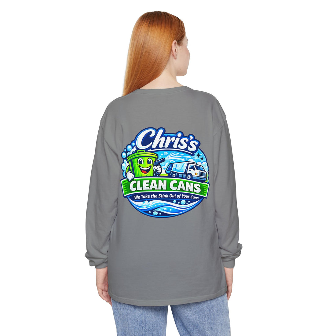 Chris's Clean Cans Long Sleeve Crew Neck T-Shirt