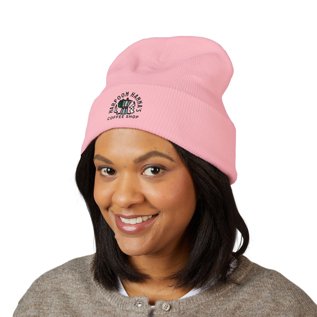 Harpoon Hannah's Retro Moka Pot Cuffed Beanie