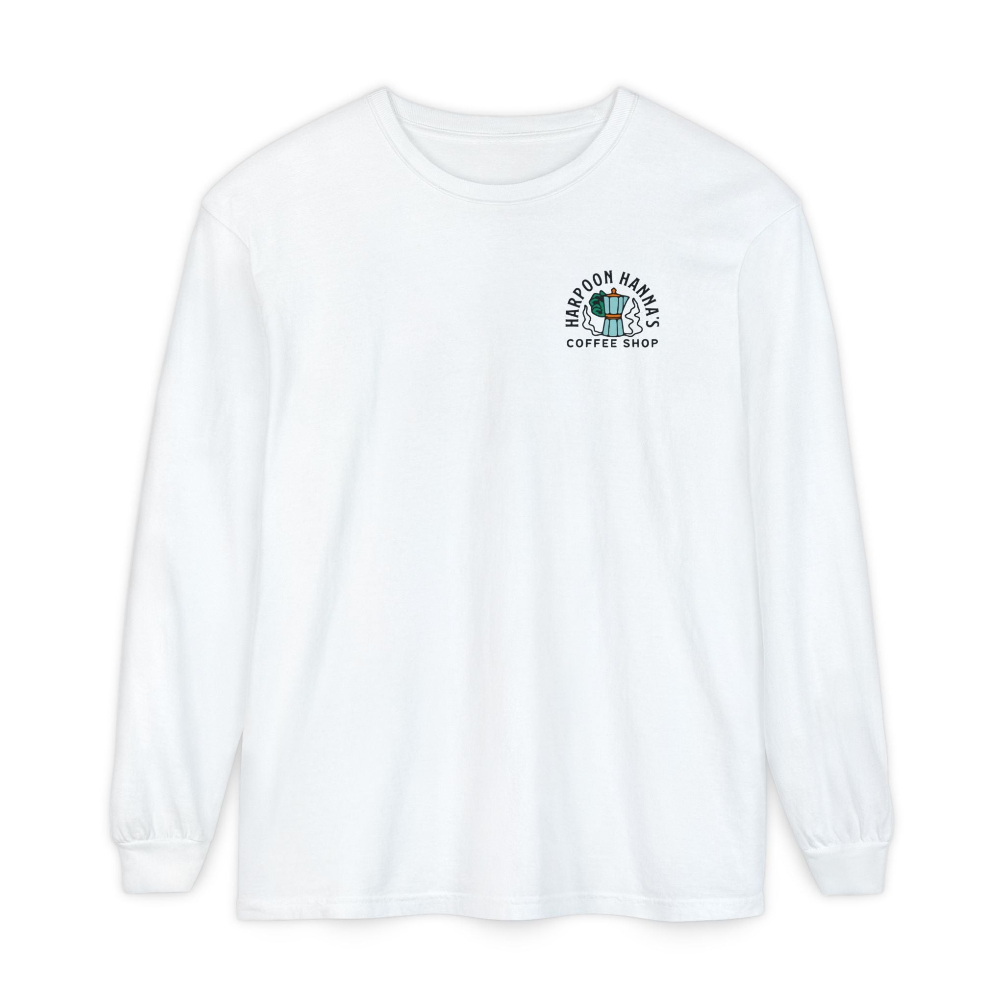 Harpoon Hanna's Retro Moka Pot Crew Neck Long Sleeve T-Shirt