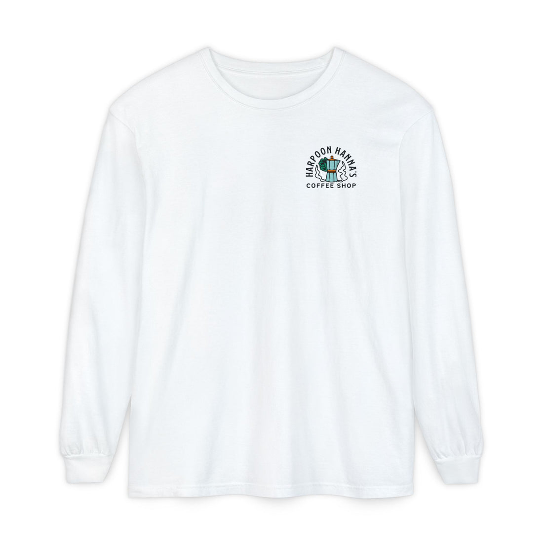 Harpoon Hanna's Retro Moka Pot Crew Neck Long Sleeve T-Shirt