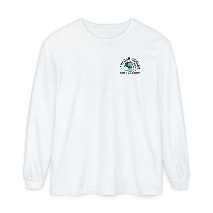 Harpoon Hanna's Retro Moka Pot Crew Neck Long Sleeve T-Shirt
