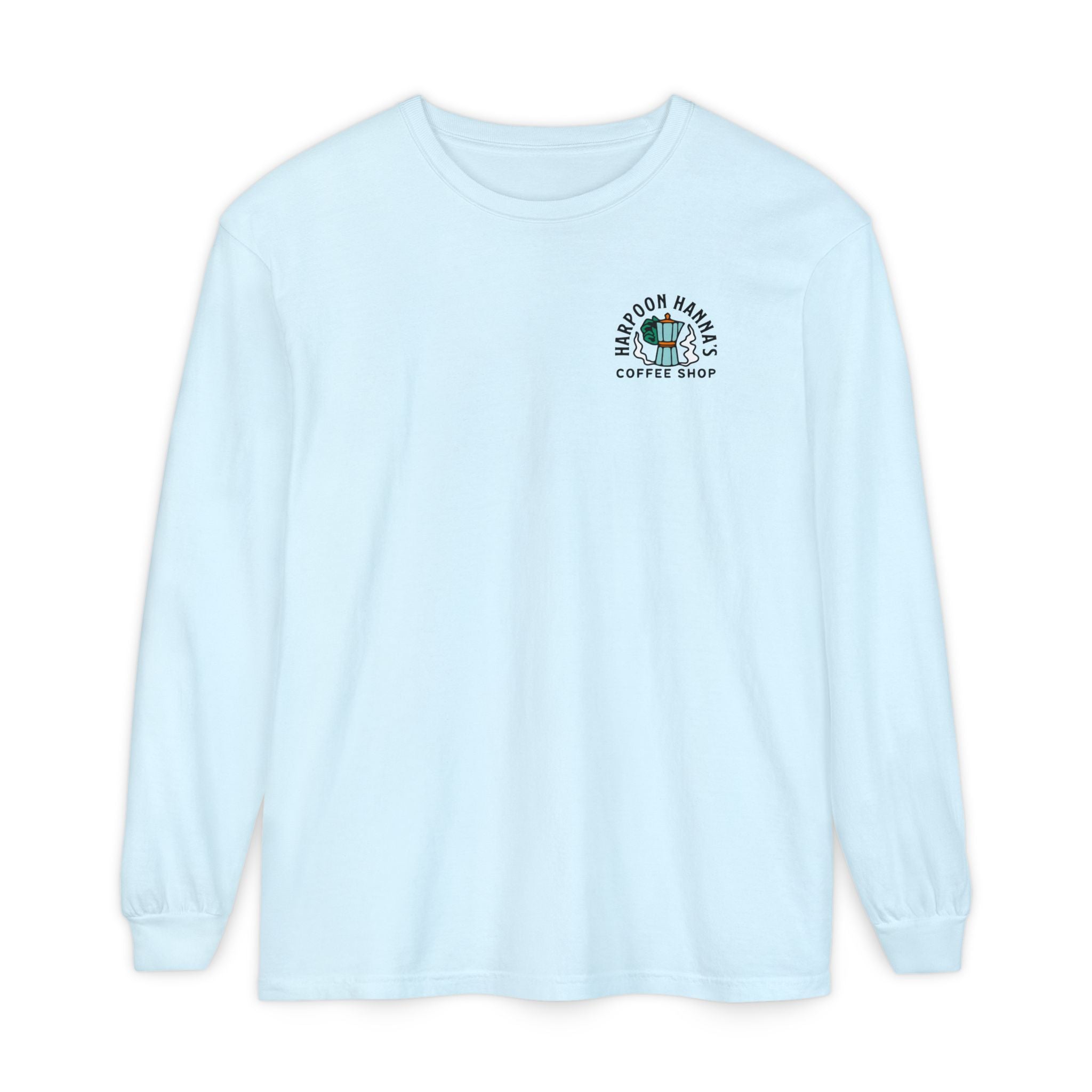 Harpoon Hanna's Retro Moka Pot Crew Neck Long Sleeve T-Shirt