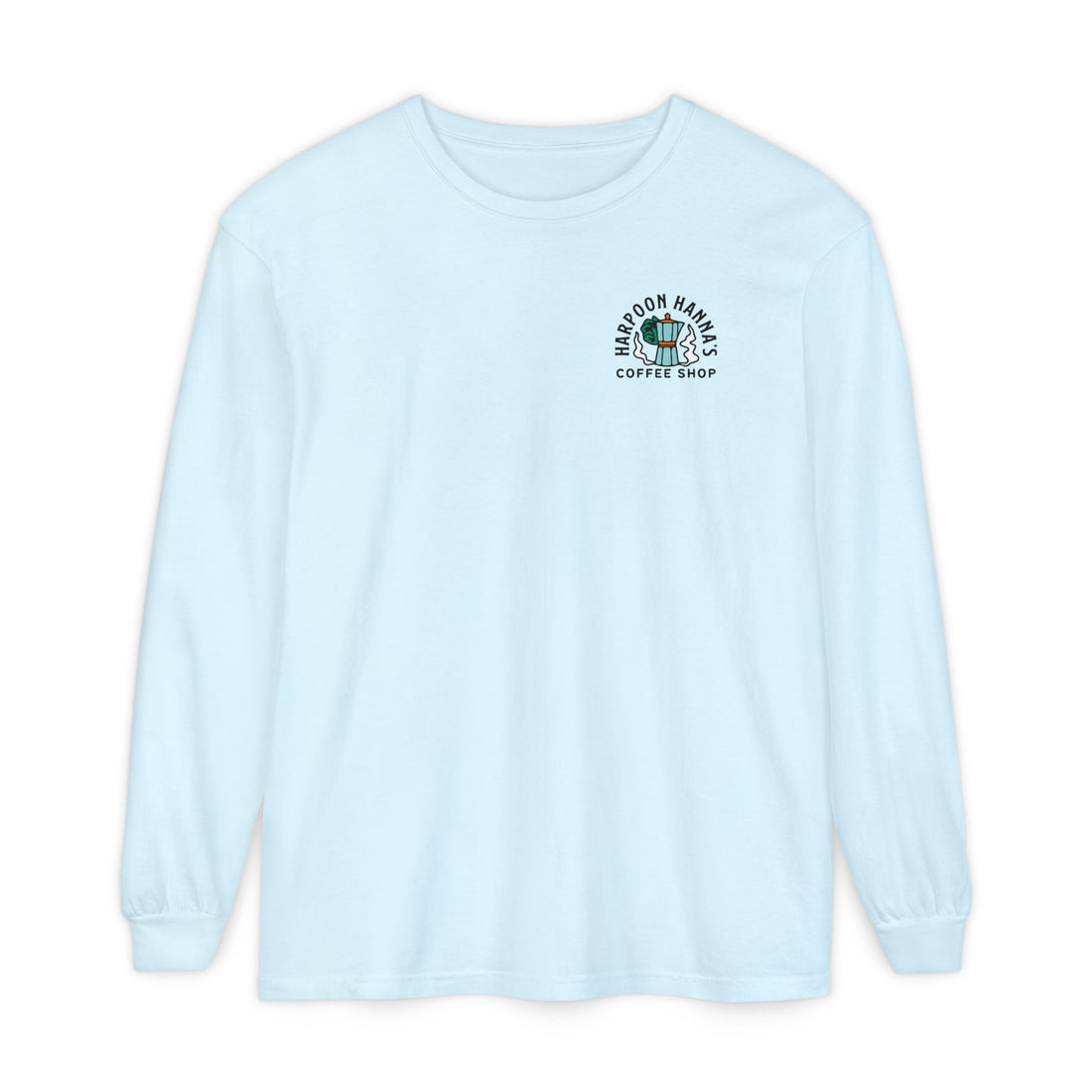Harpoon Hanna's Retro Moka Pot Crew Neck Long Sleeve T-Shirt