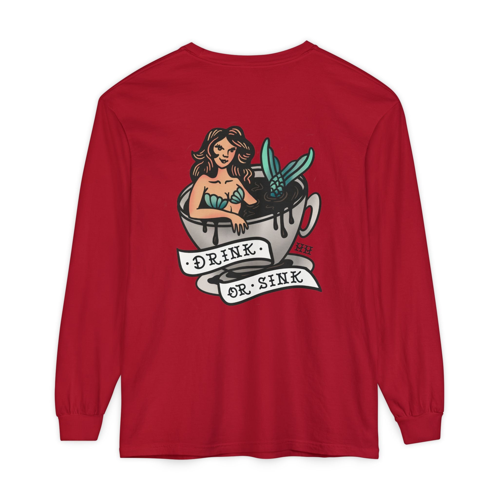 Harpoon Hanna's 'Drink or Sink' Long Sleeve Crew Neck T-Shirt