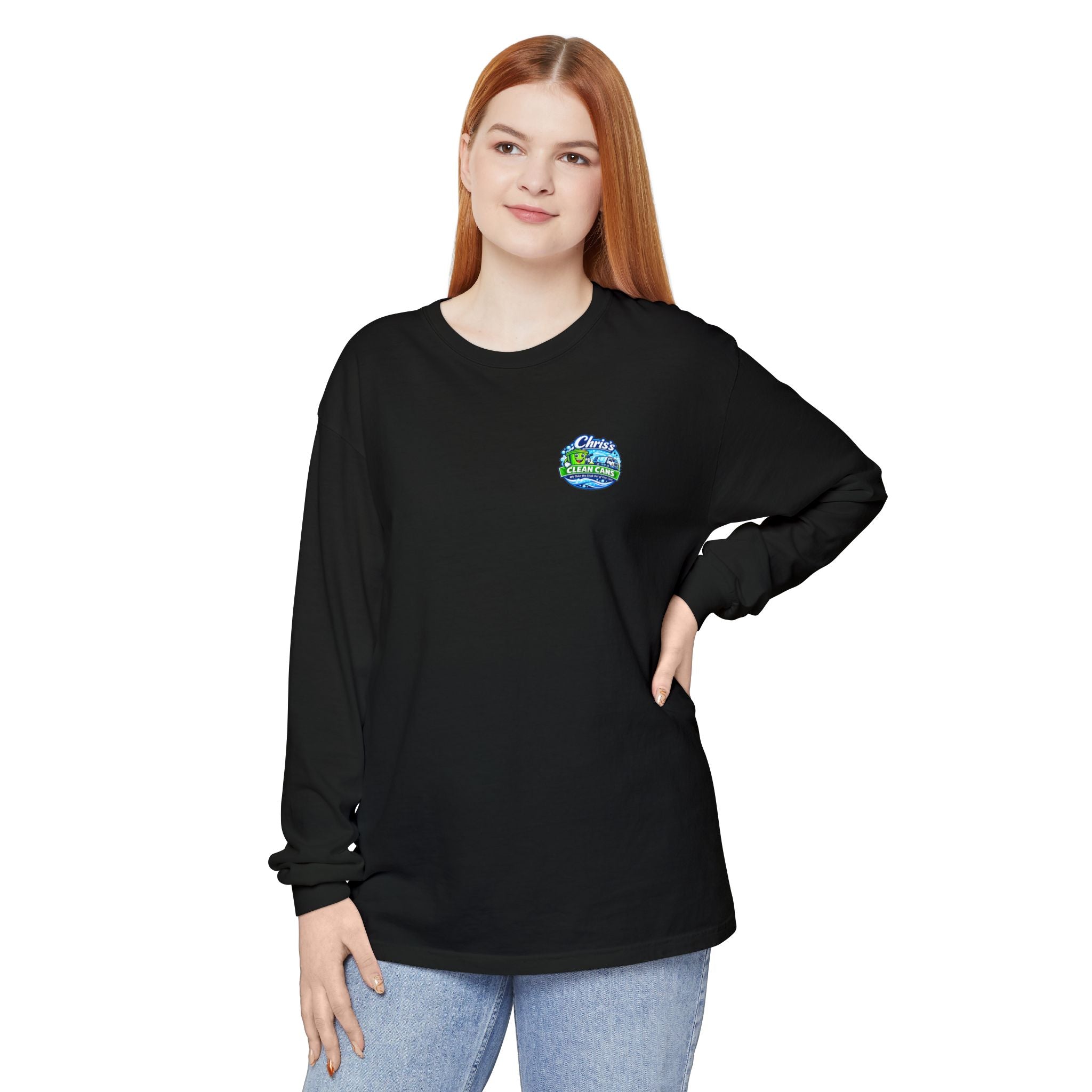 Chris's Clean Cans Long Sleeve Crew Neck T-Shirt