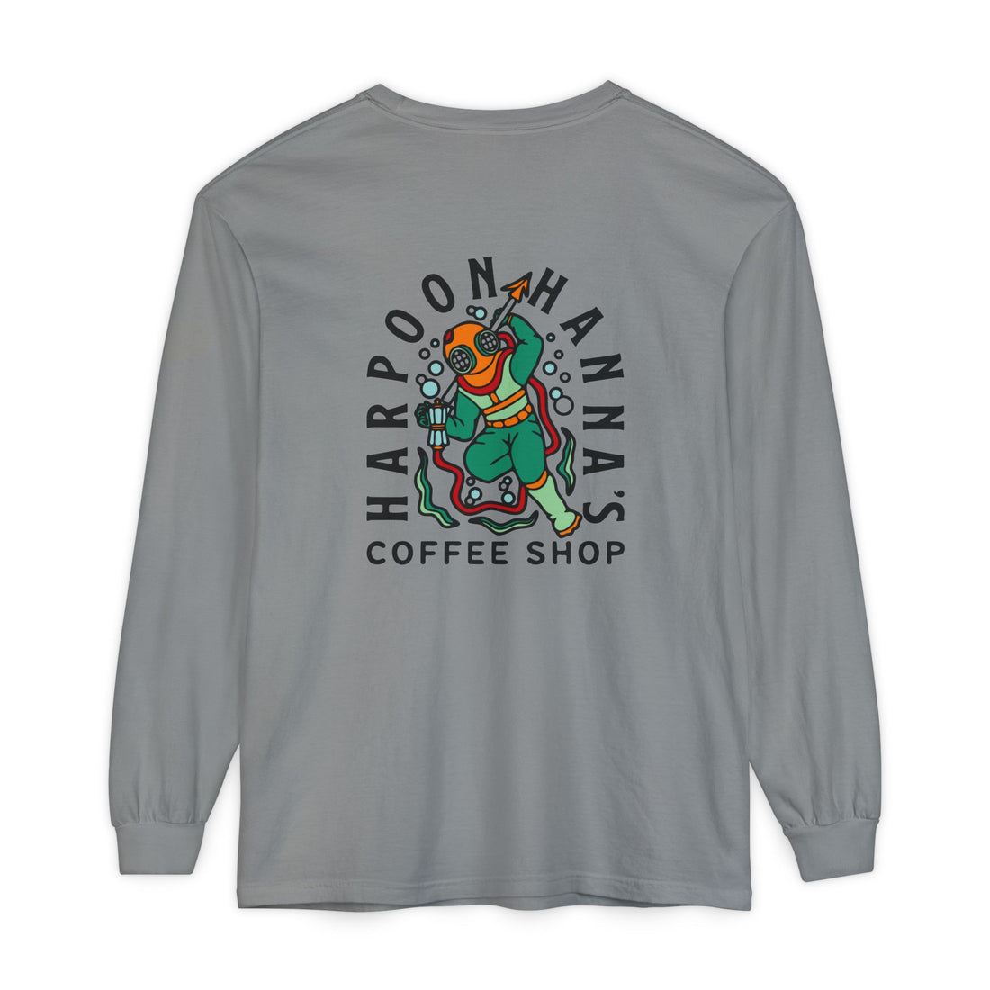 Harpoon Hanna's Colorful Diver Long Sleeve Crew Neck T-Shirt