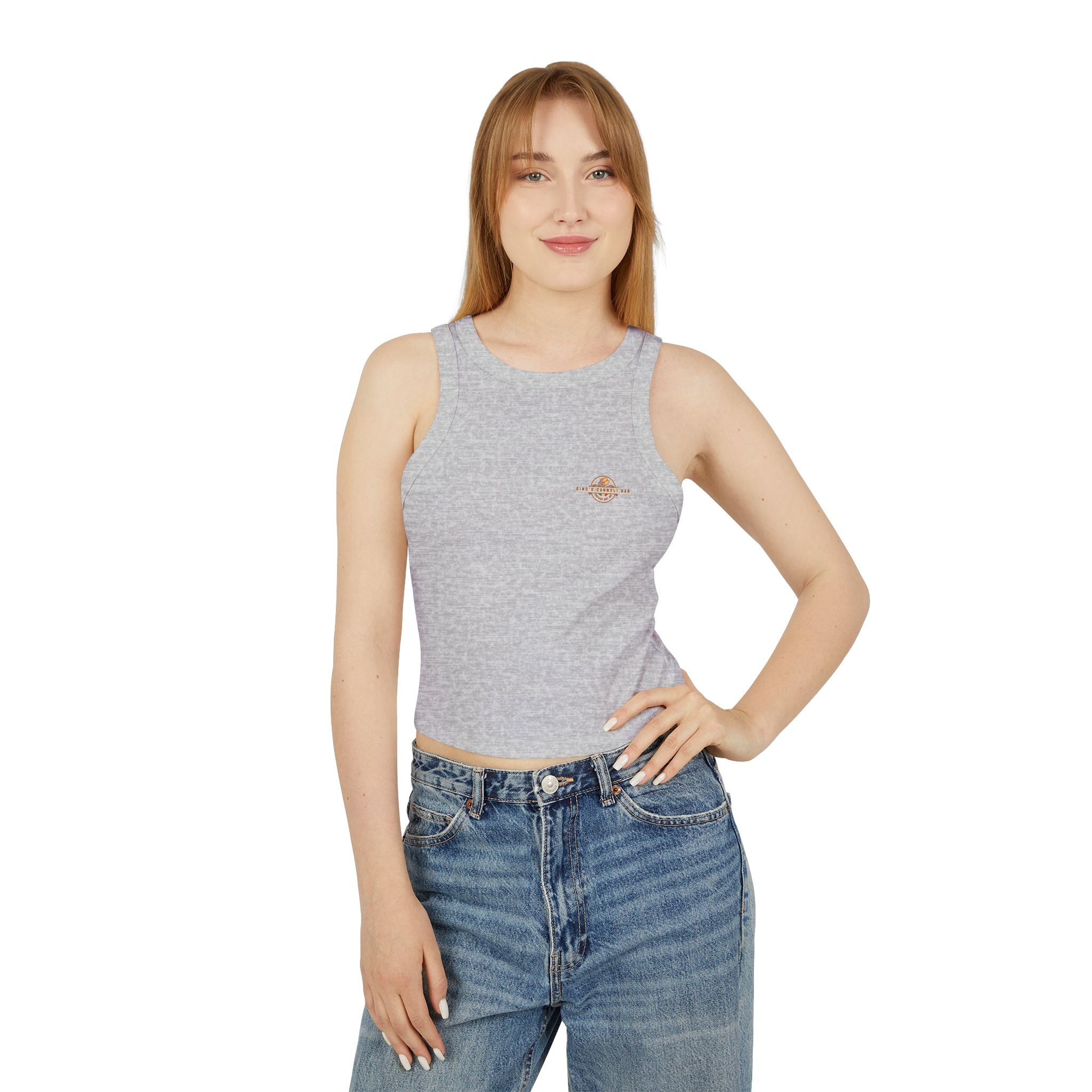 Gino's Cannoli Bar Ribbed Racer Tank Top