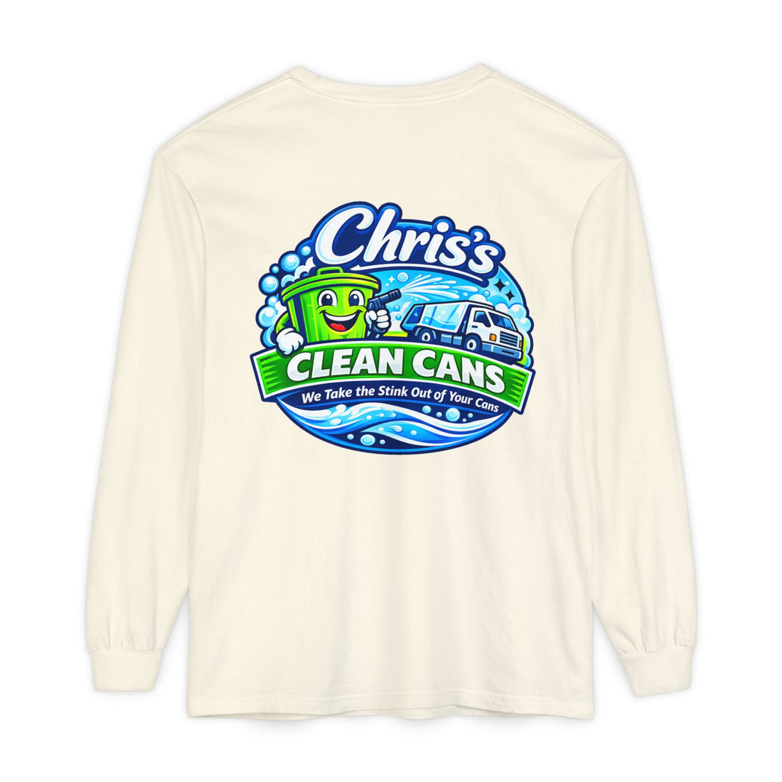 Chris's Clean Cans Long Sleeve Crew Neck T-Shirt