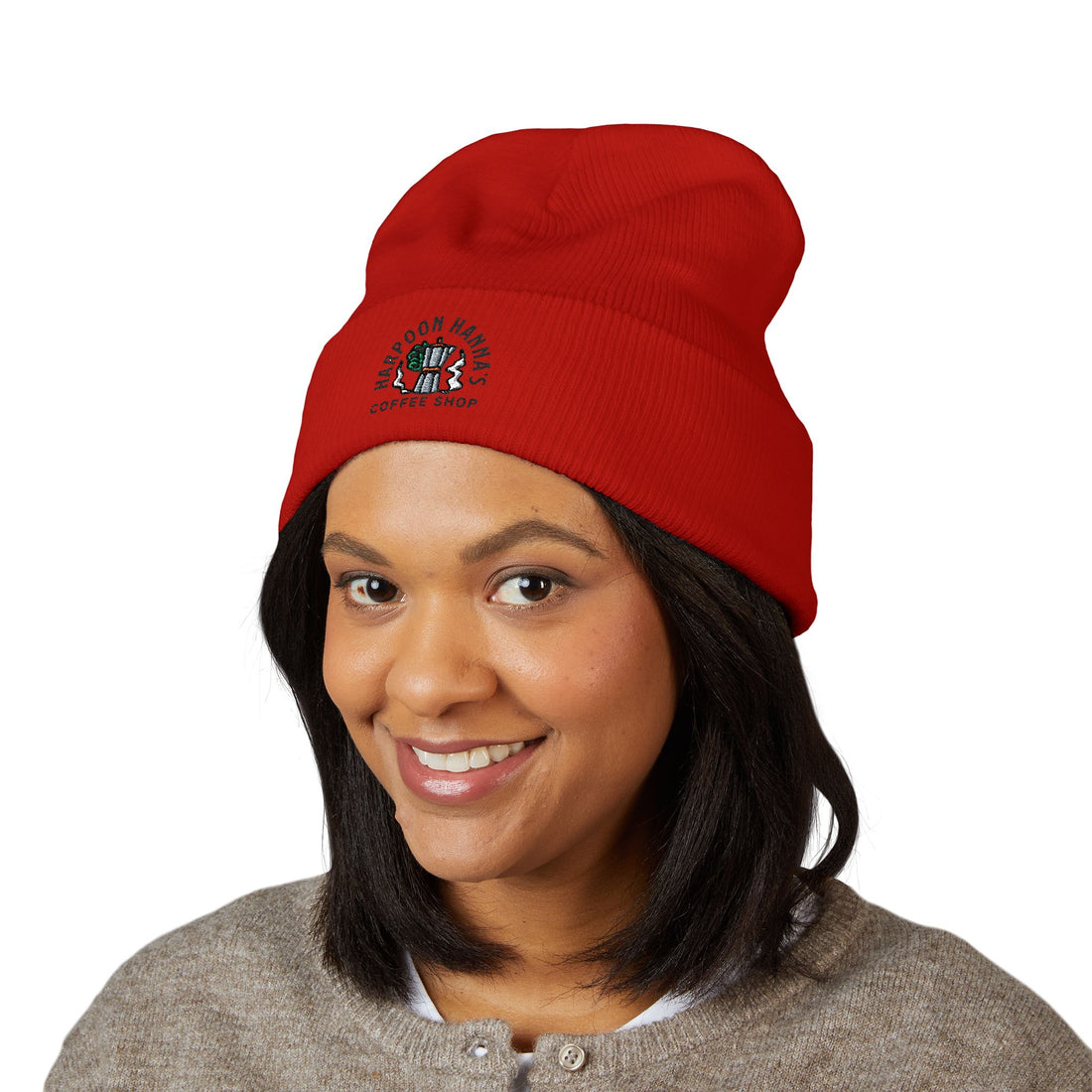 Harpoon Hannah's Retro Moka Pot Cuffed Beanie