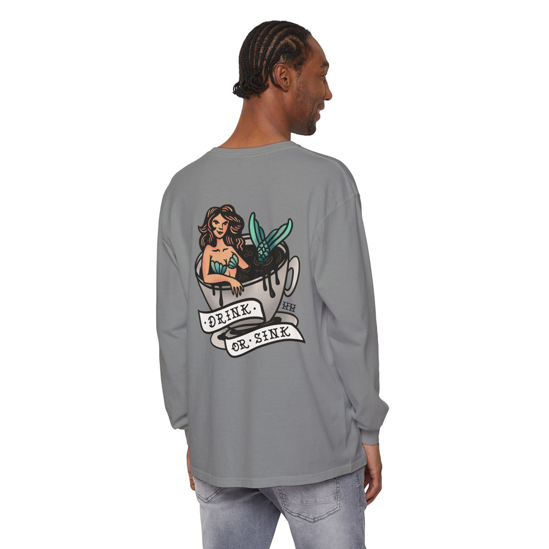 Harpoon Hanna's 'Drink or Sink' Long Sleeve Crew Neck T-Shirt