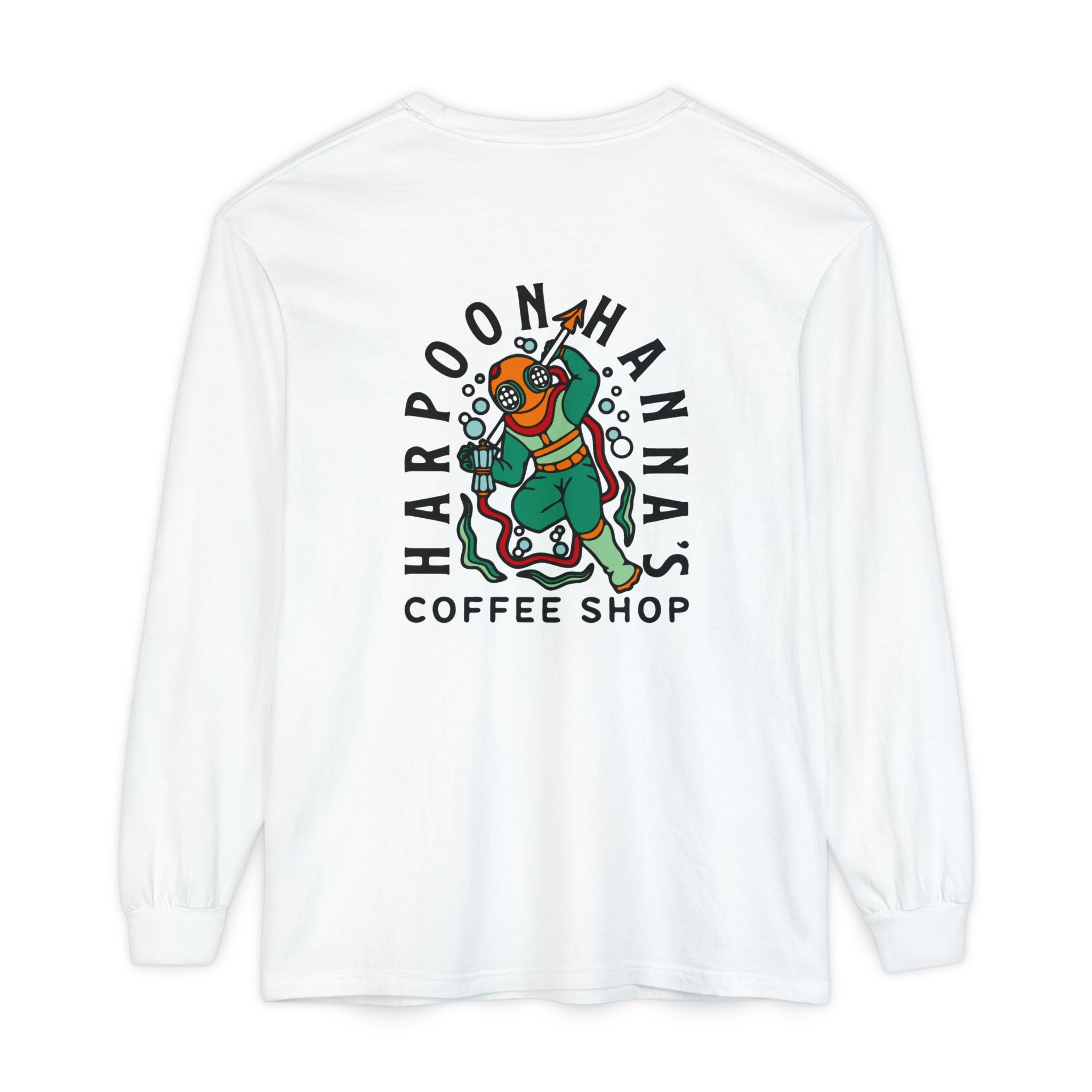 Harpoon Hanna's Colorful Diver Long Sleeve Crew Neck T-Shirt