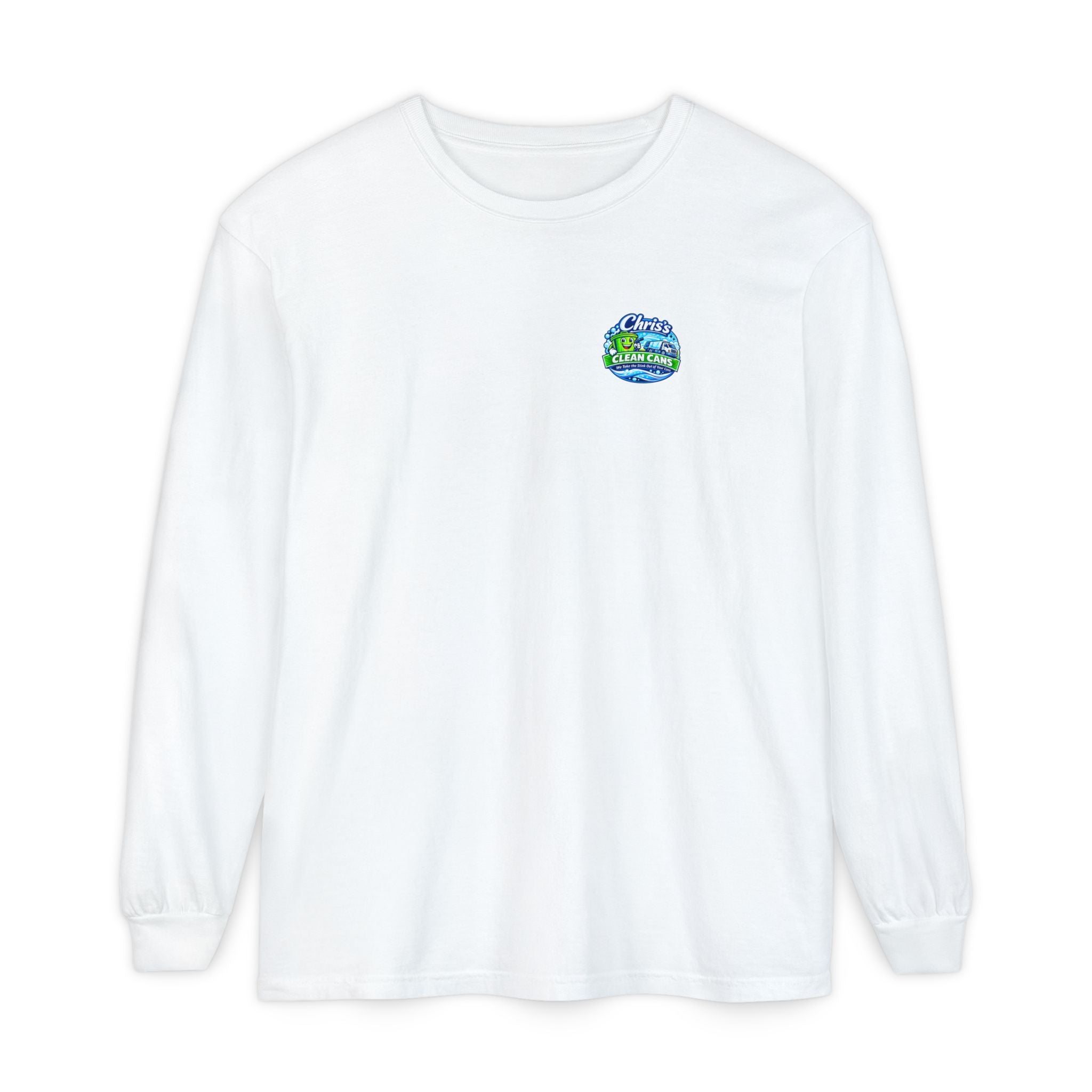 Chris's Clean Cans Long Sleeve Crew Neck T-Shirt