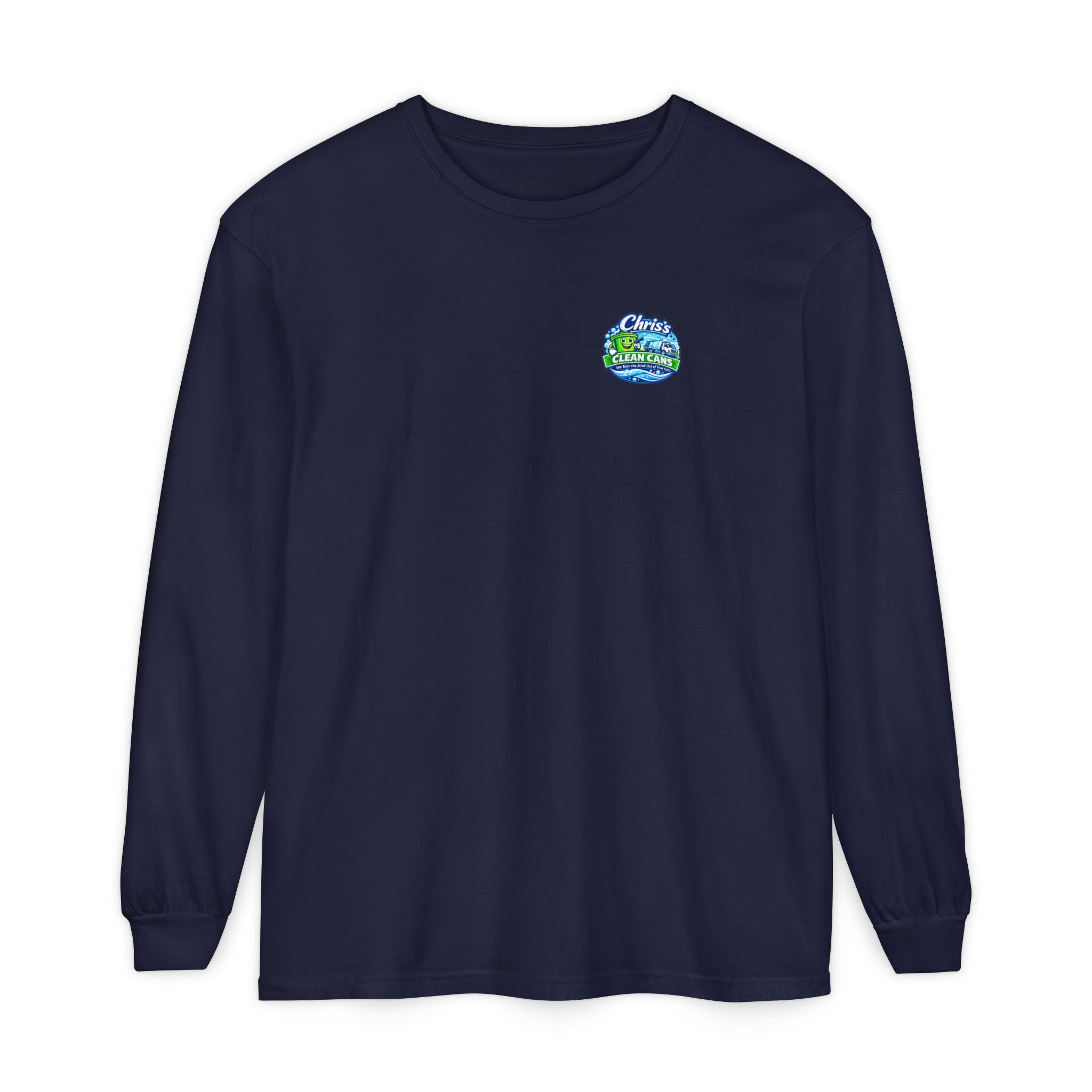 Chris's Clean Cans Long Sleeve Crew Neck T-Shirt