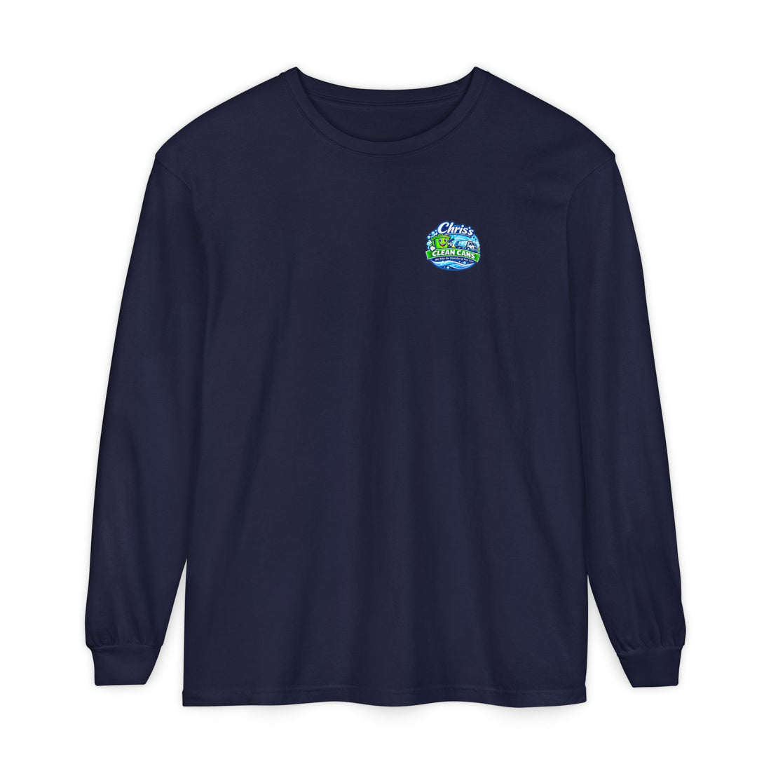 Chris's Clean Cans Long Sleeve Crew Neck T-Shirt