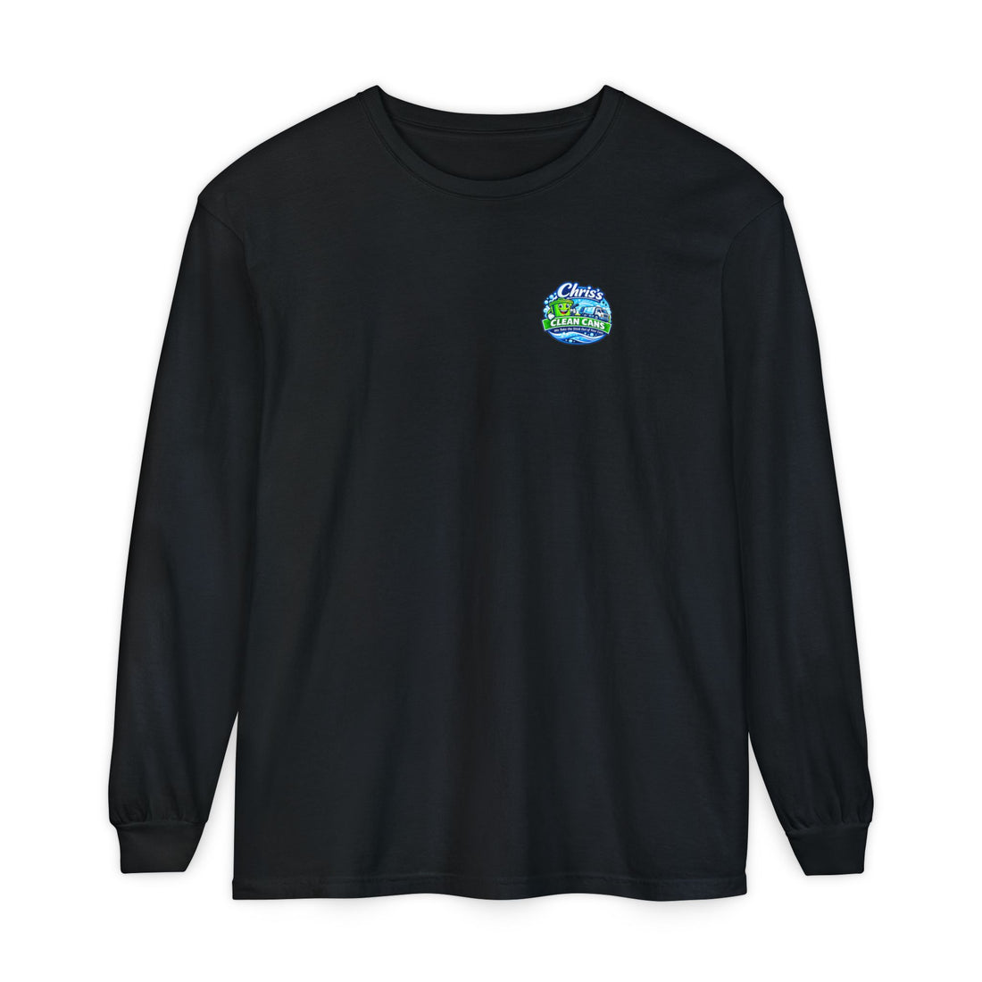 Chris's Clean Cans Long Sleeve Crew Neck T-Shirt